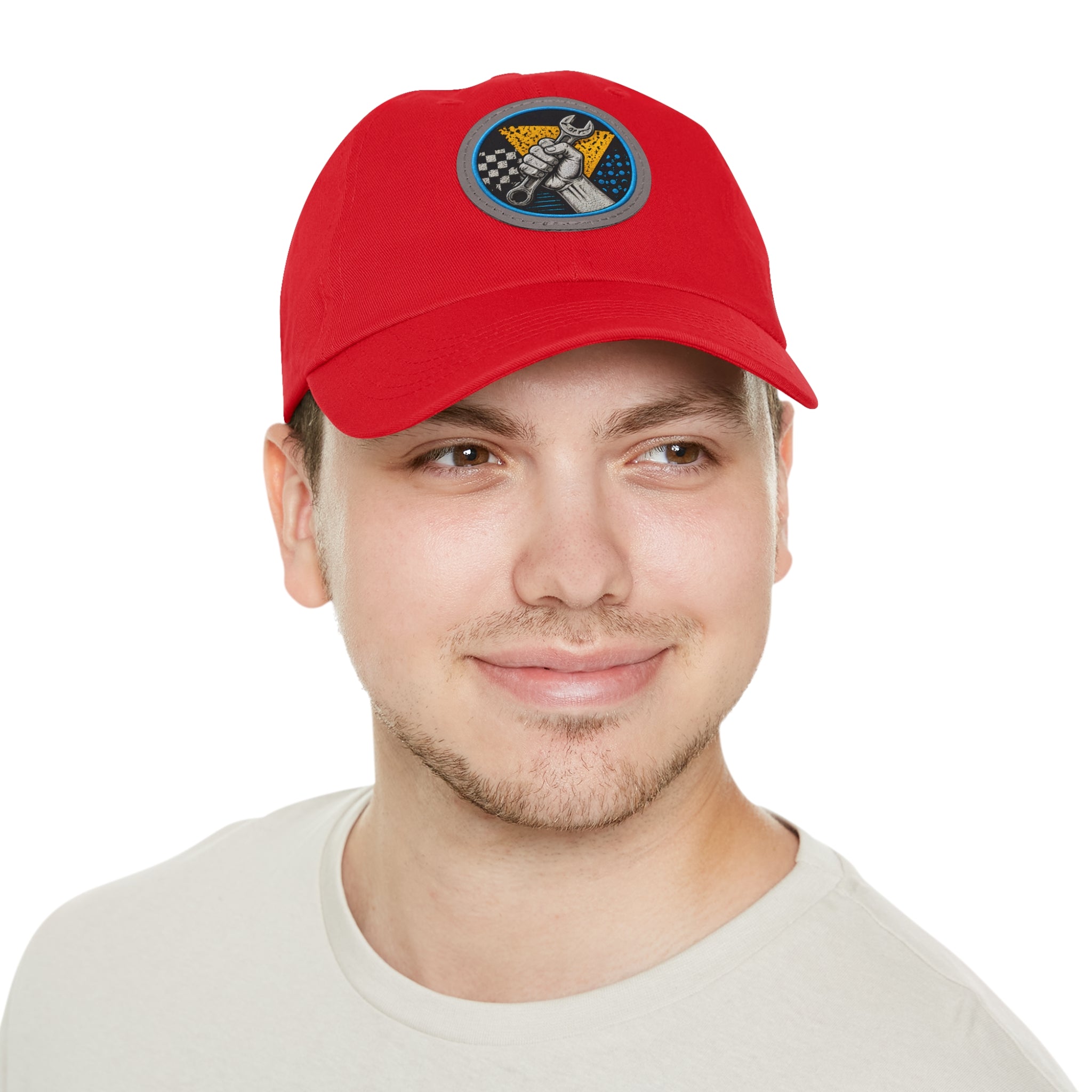Mechanic Wrench Patch Dad Hat — Vintage Toolworker Baseball Cap
