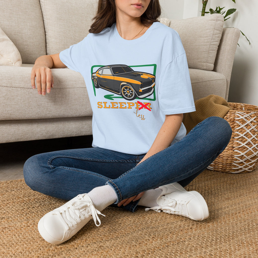 Classic Muscle Car T-Shirt — Retro 'Sleepless' Graphic Tee