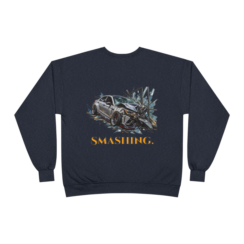 Smashing Crewneck Sweatshirt — Graphic Car Crash Design
