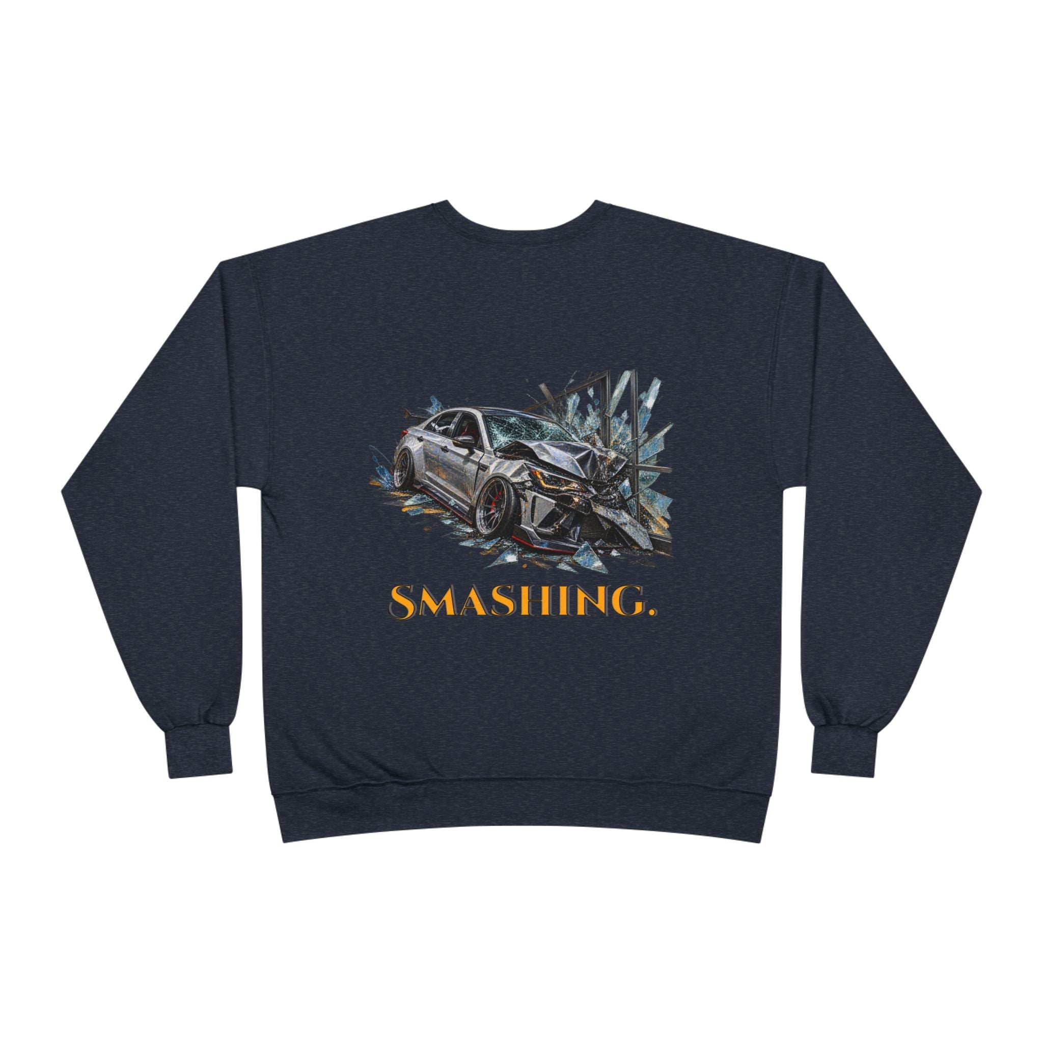 Smashing Crewneck Sweatshirt — Graphic Car Crash Design