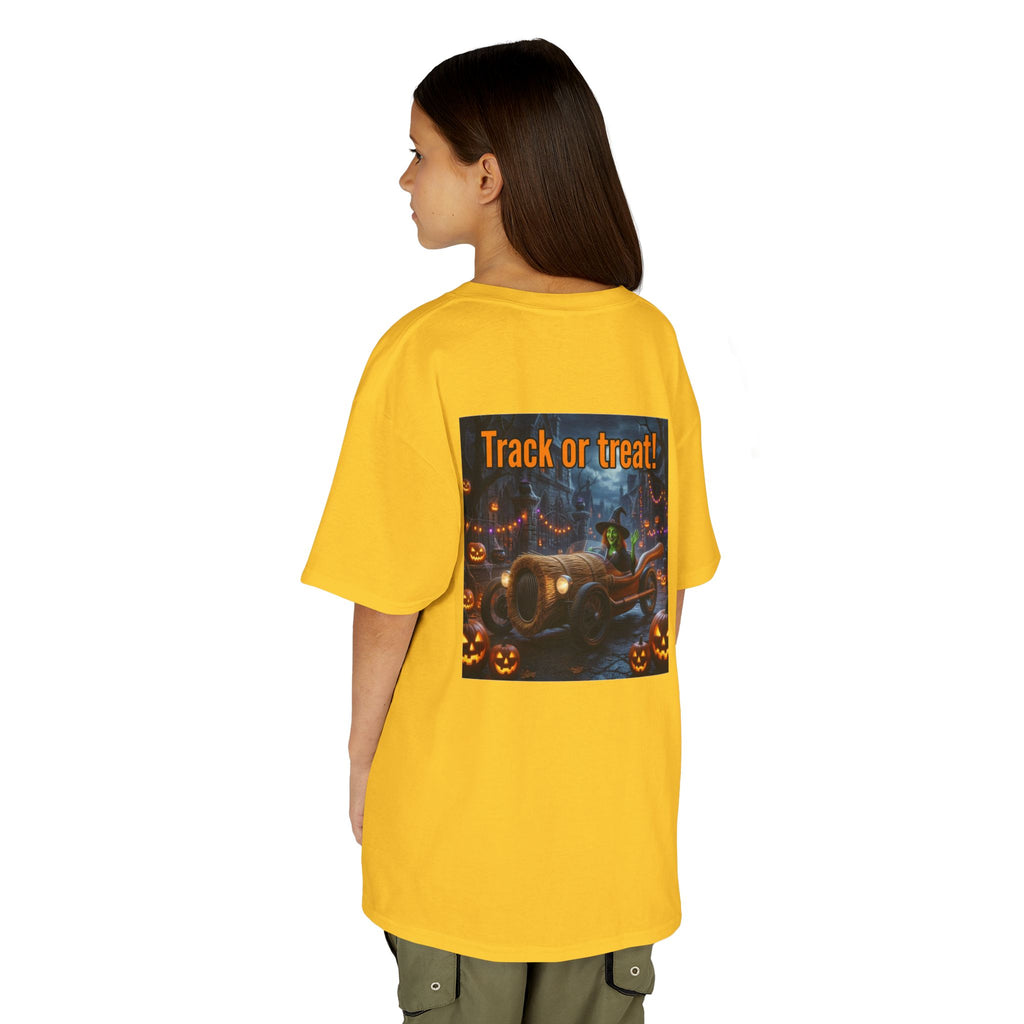 'Track or Treat!' Halloween Racing Car - Kid's Tee Shirt