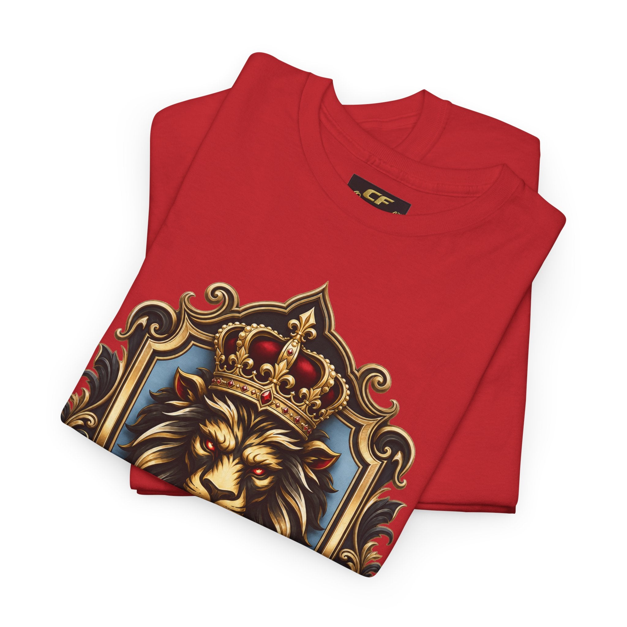 Lion Crest Tee — "Mane Line Auto" Vintage Heraldic Graphic Shirt
