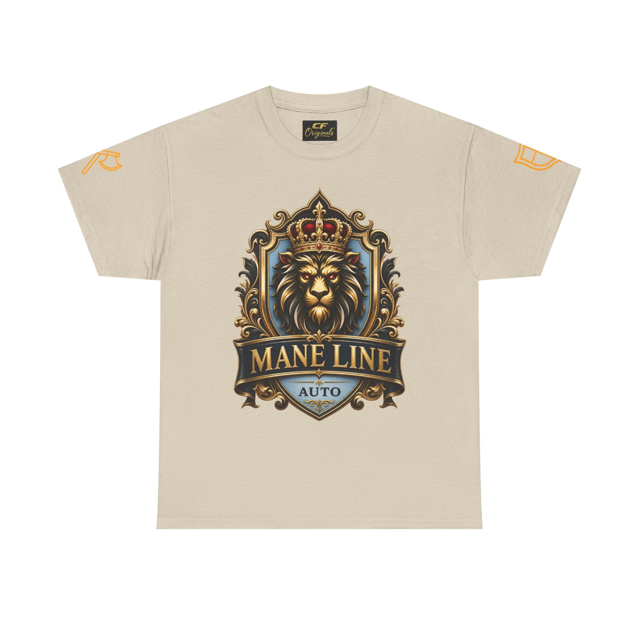 Lion Crest Tee — "Mane Line Auto" Vintage Heraldic Graphic Shirt