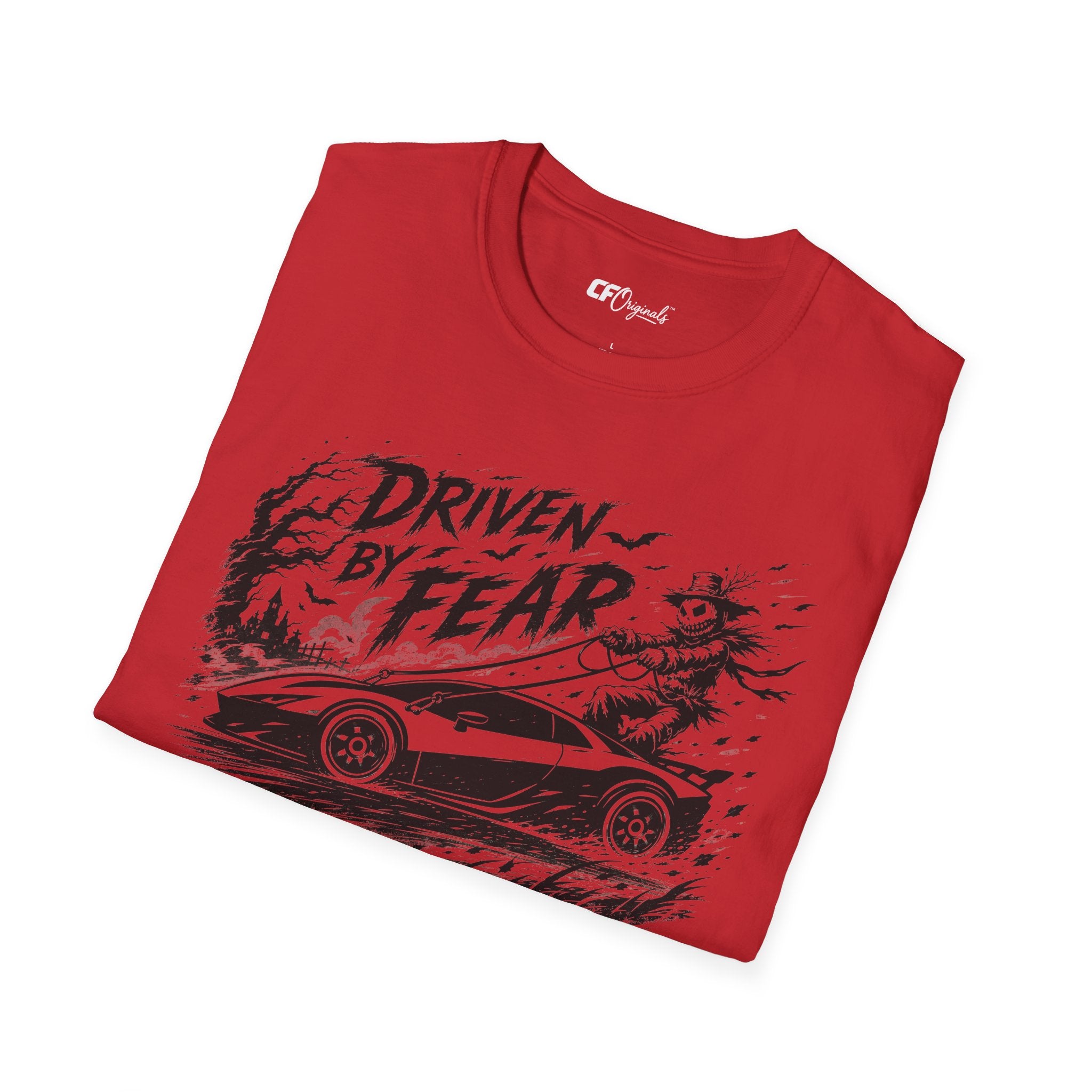 Driven By Fear T‑Shirt — Horror Sports Car Graphic Tee