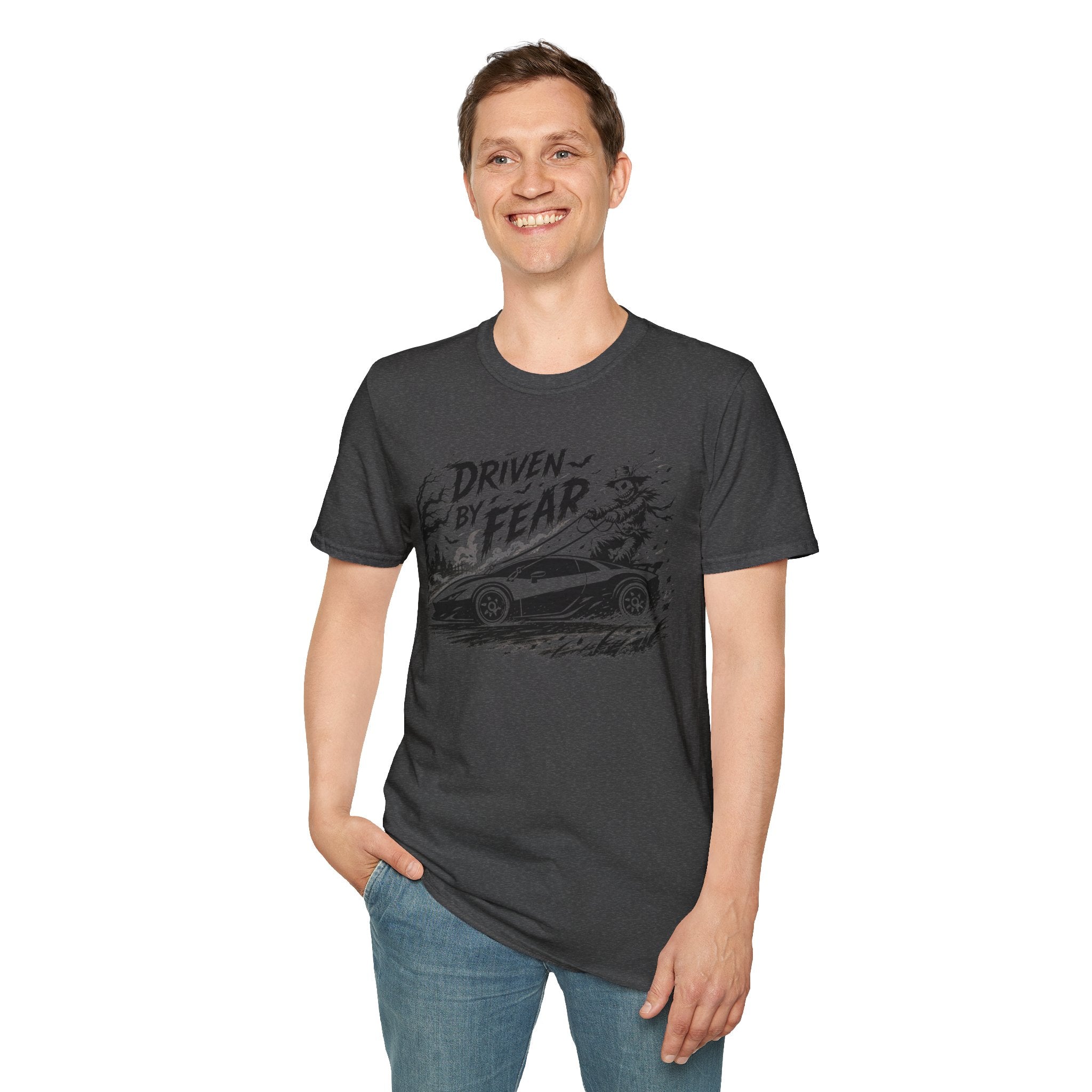 Driven By Fear T‑Shirt — Horror Sports Car Graphic Tee