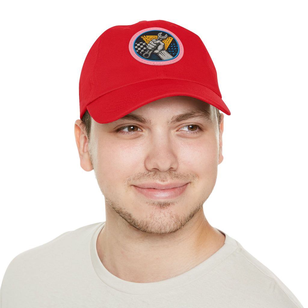 Mechanic Wrench Patch Dad Hat — Vintage Toolworker Baseball Cap