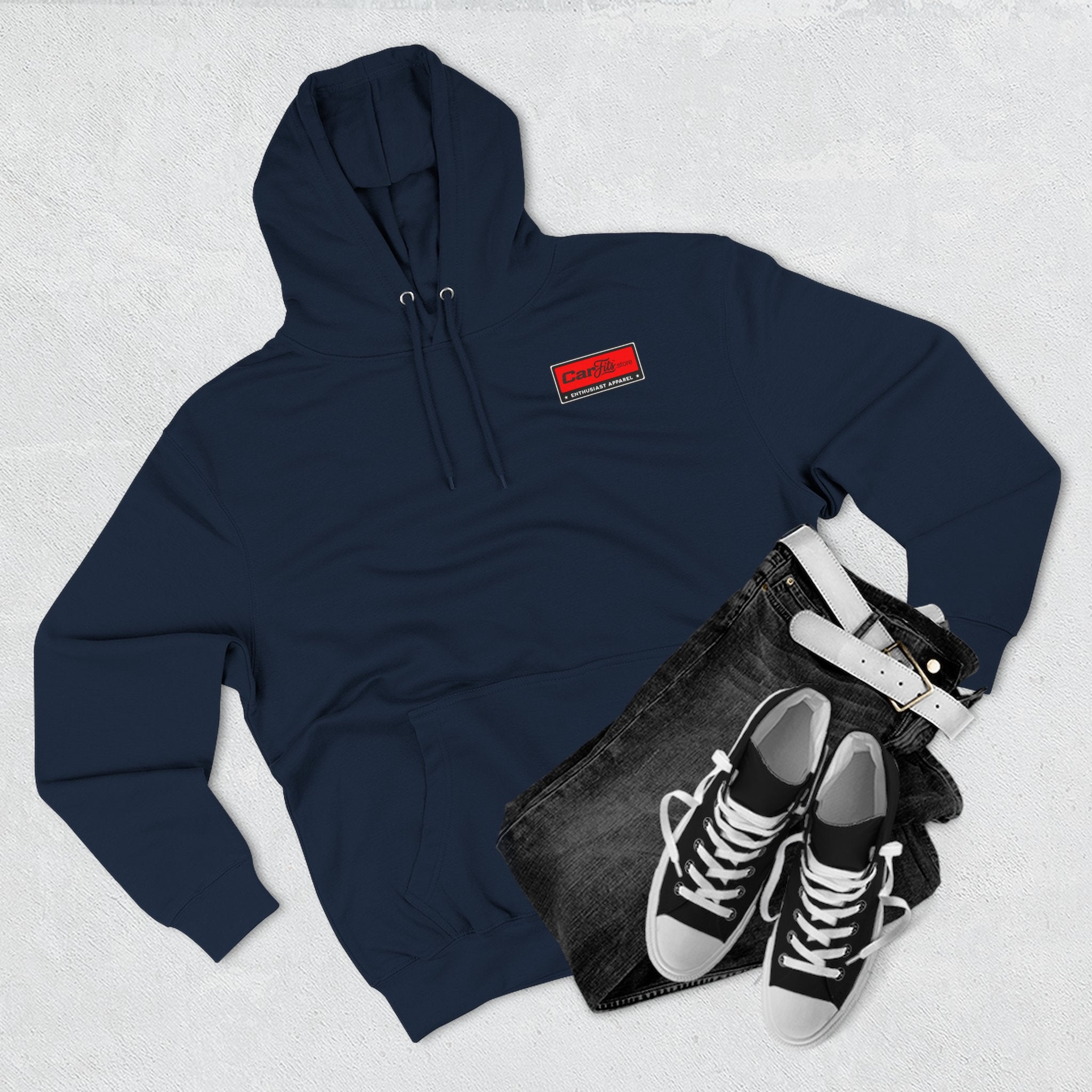 Flatout Garage Fleece Hoodie — Mechanic Shop Logo Pullover