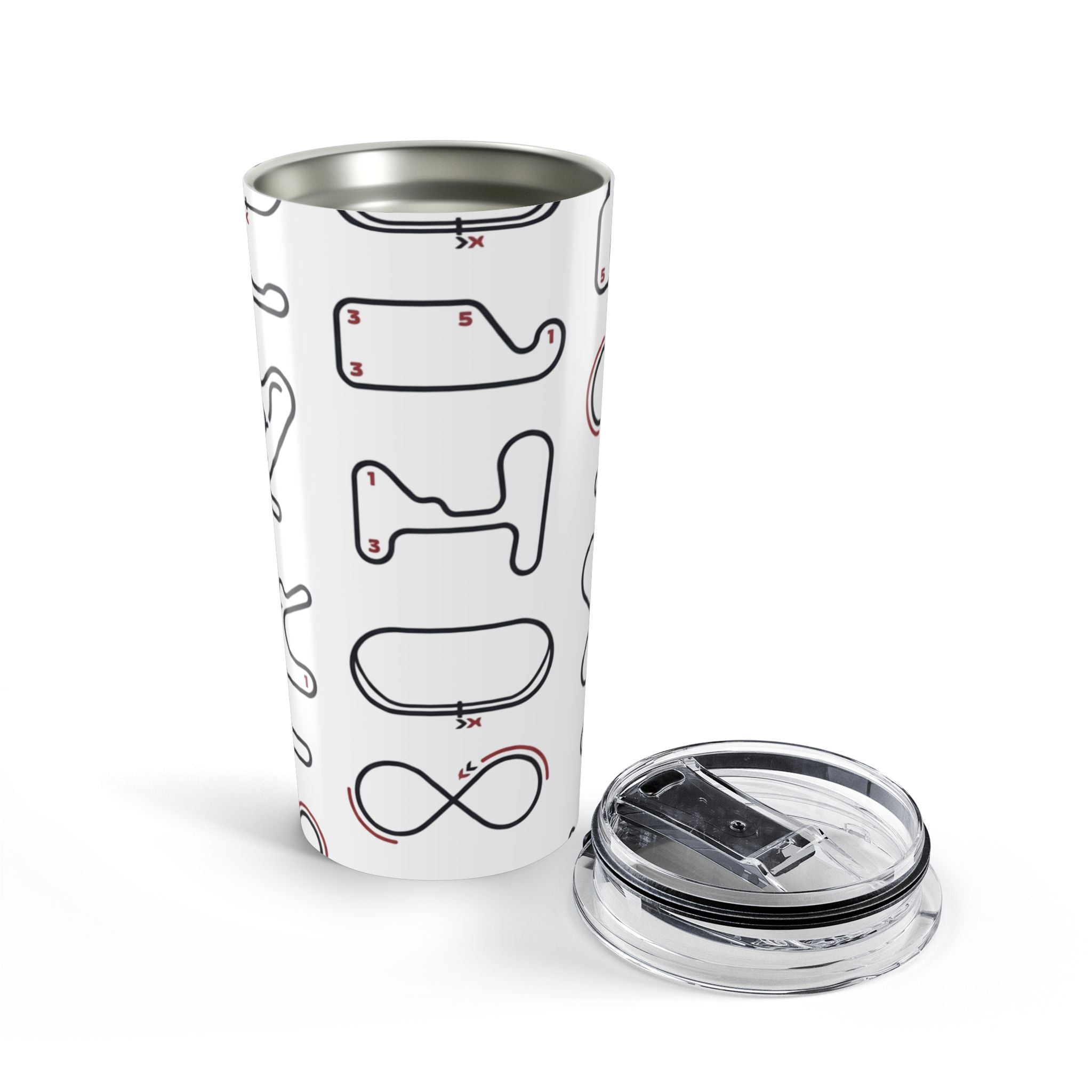 20oz Racing Track Map Tumbler — Motorsport Circuit Map Travel Cup