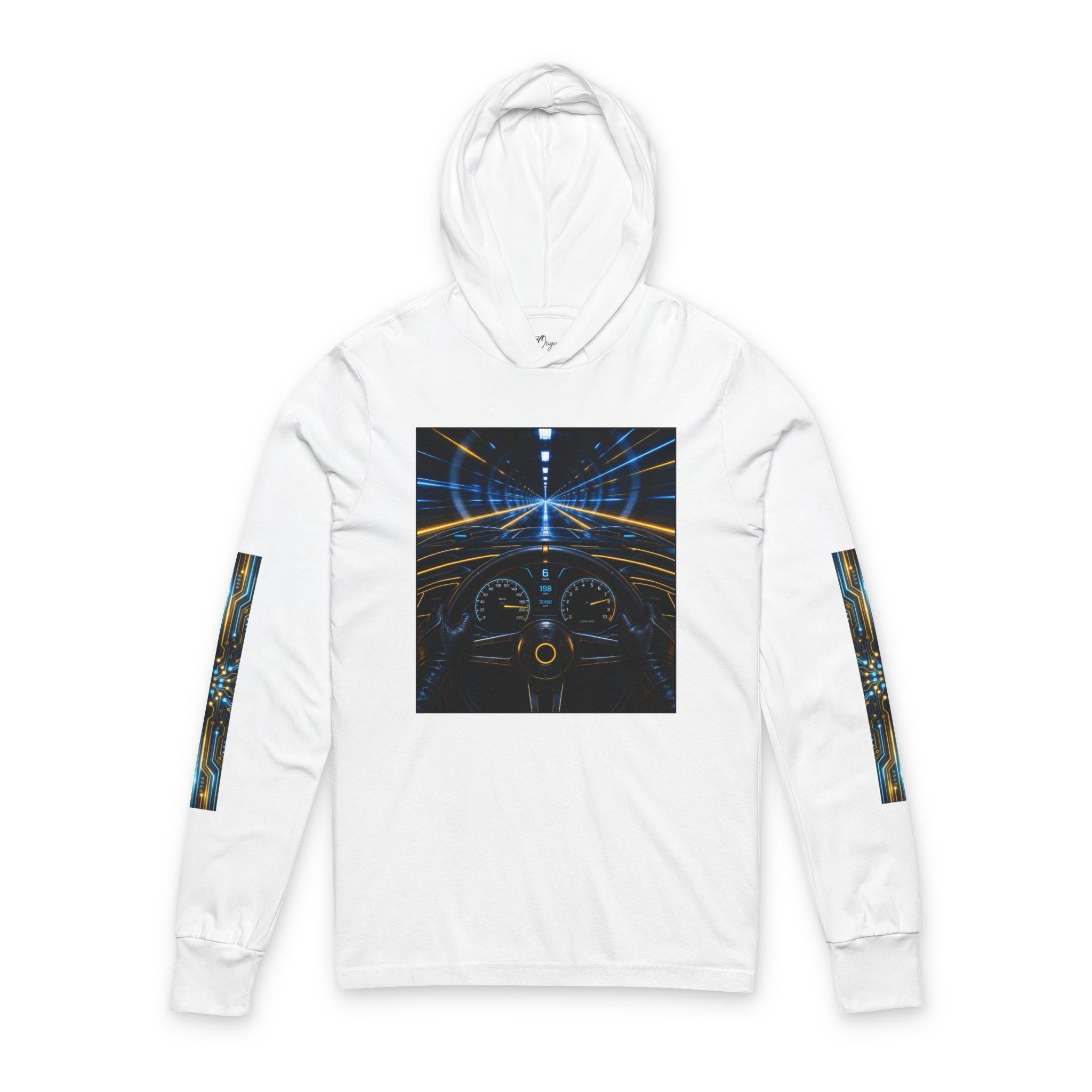 Night Drive Hooded Long Sleeve Tee