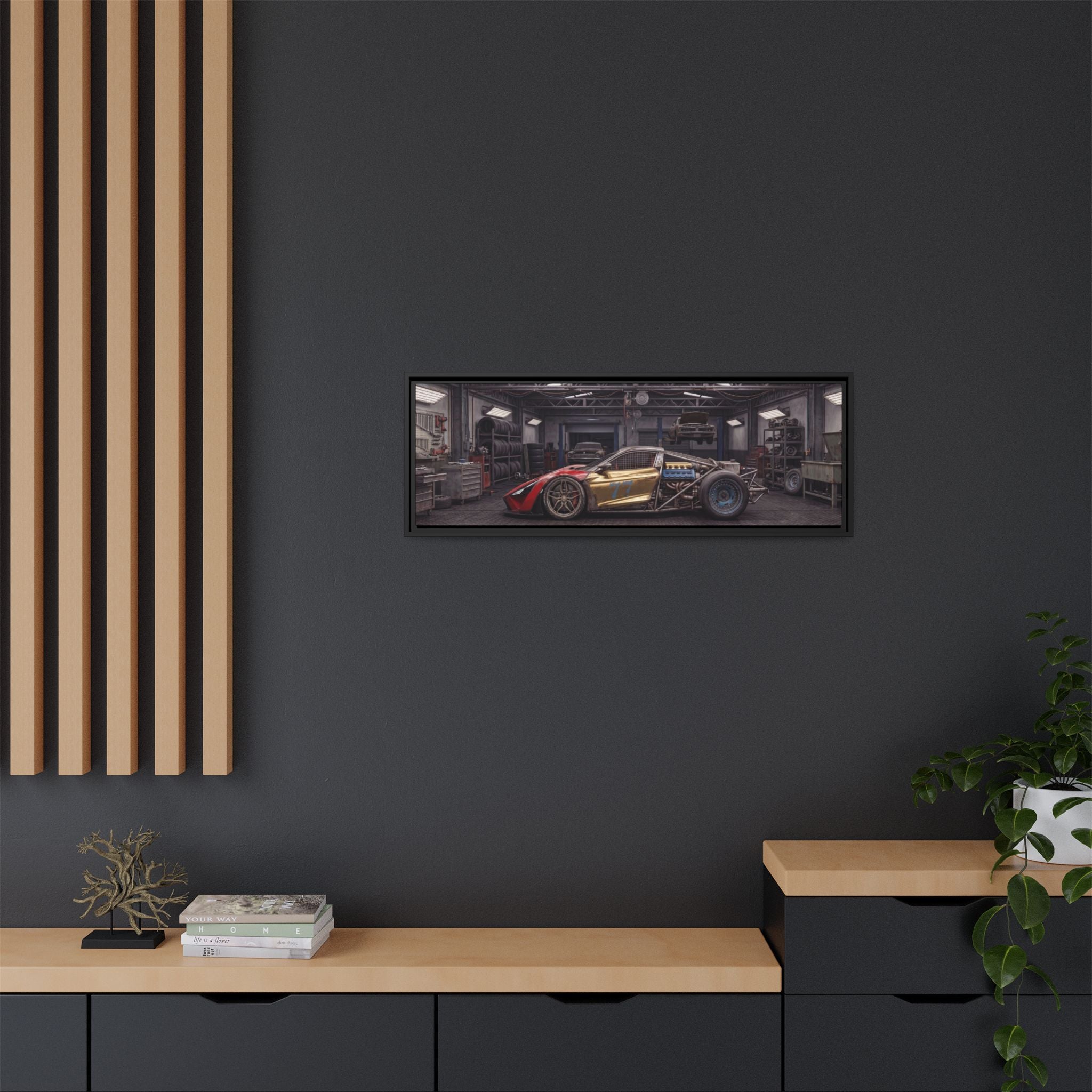 Framed Matte Canvas Supercar Rat Rod - Car Garage Wall Art