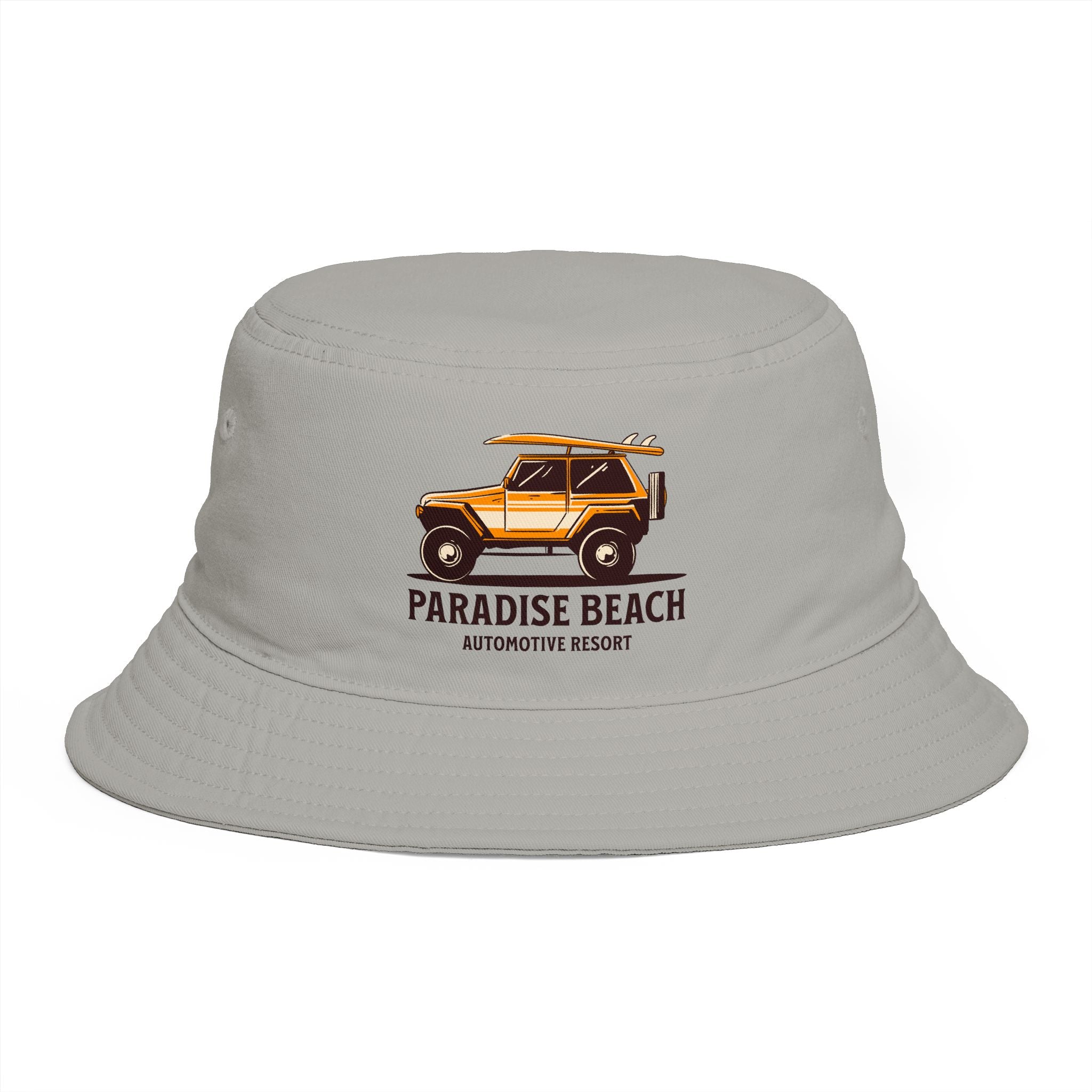 Paradise Beach Surf Buggy Bucket Hat — Vintage Beach Vacation Sun Hat