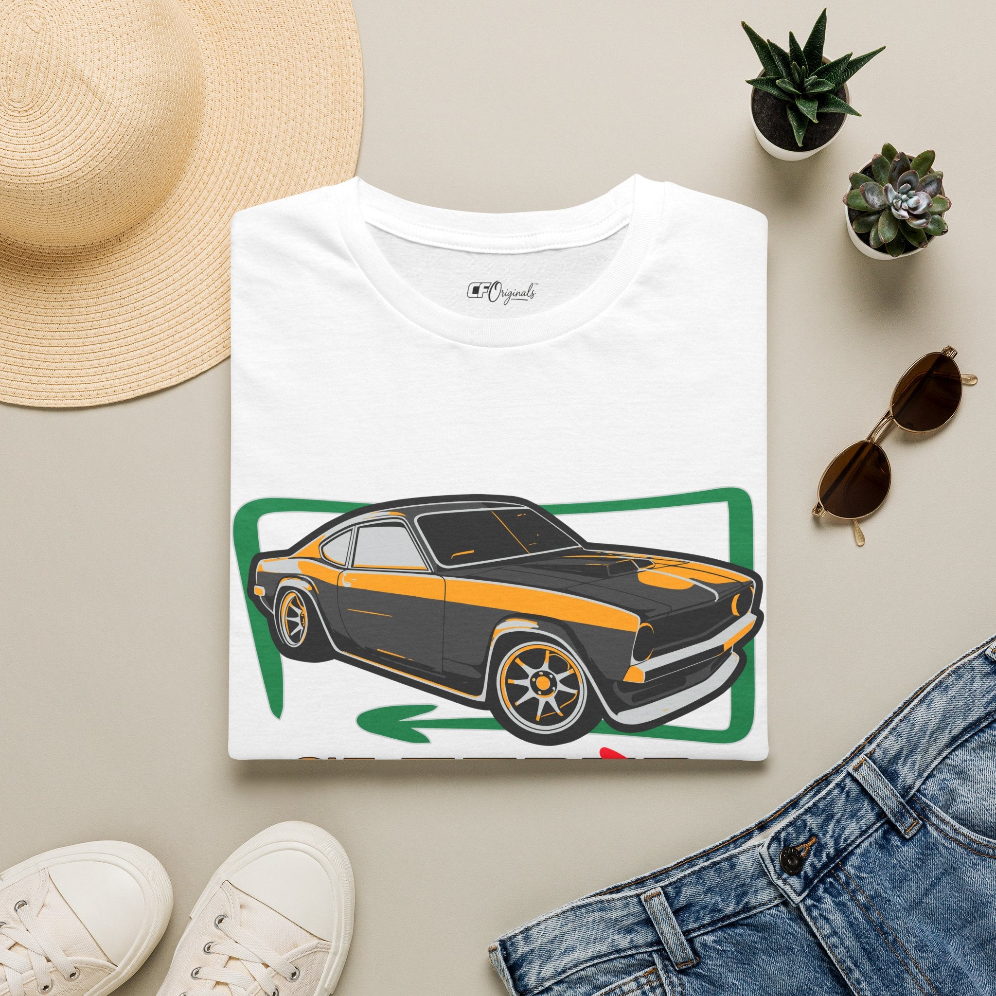 Classic Muscle Car T-Shirt — Retro 'Sleepless' Graphic Tee
