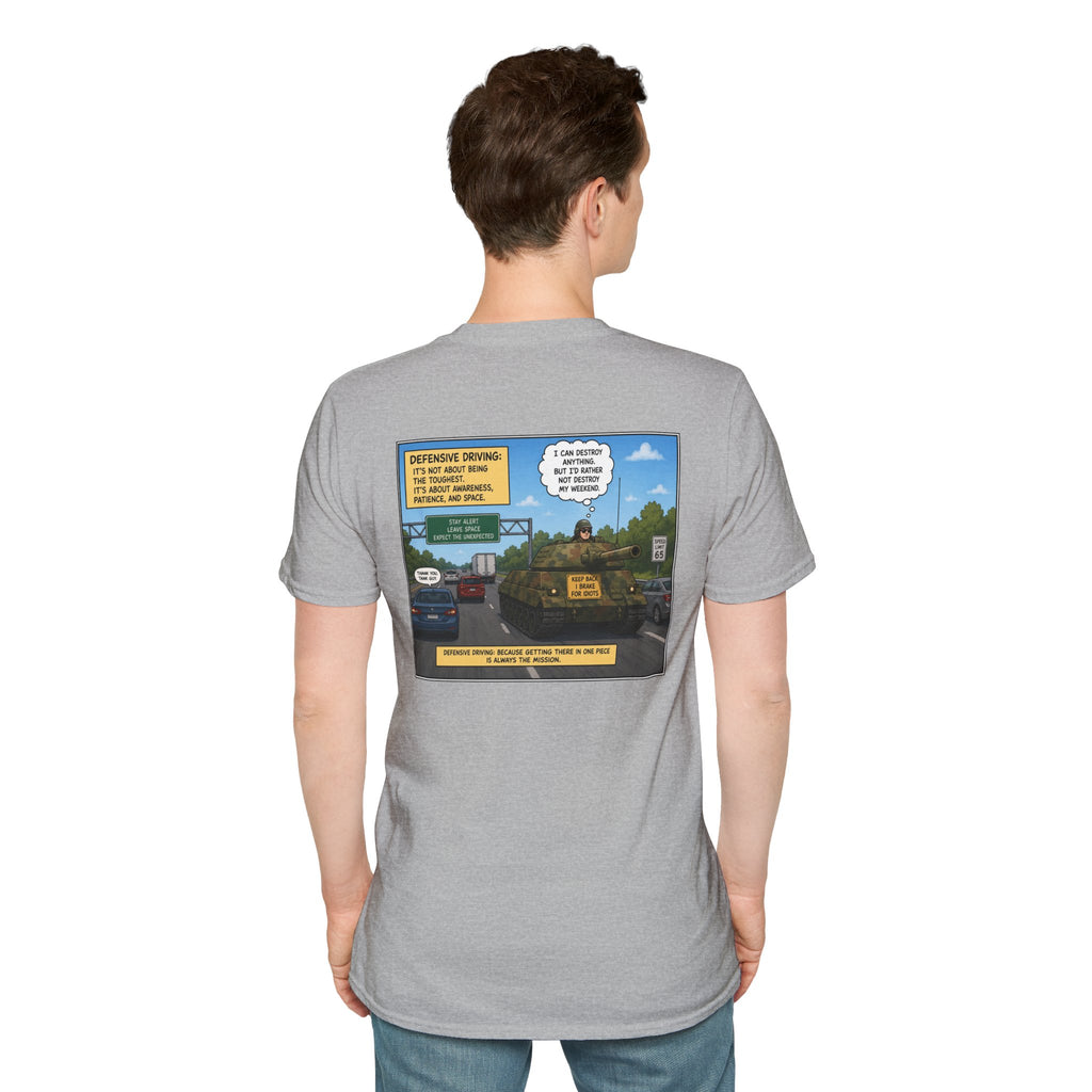 Military Tank Driver Tee — Defensive Driving Humor T-Shirt