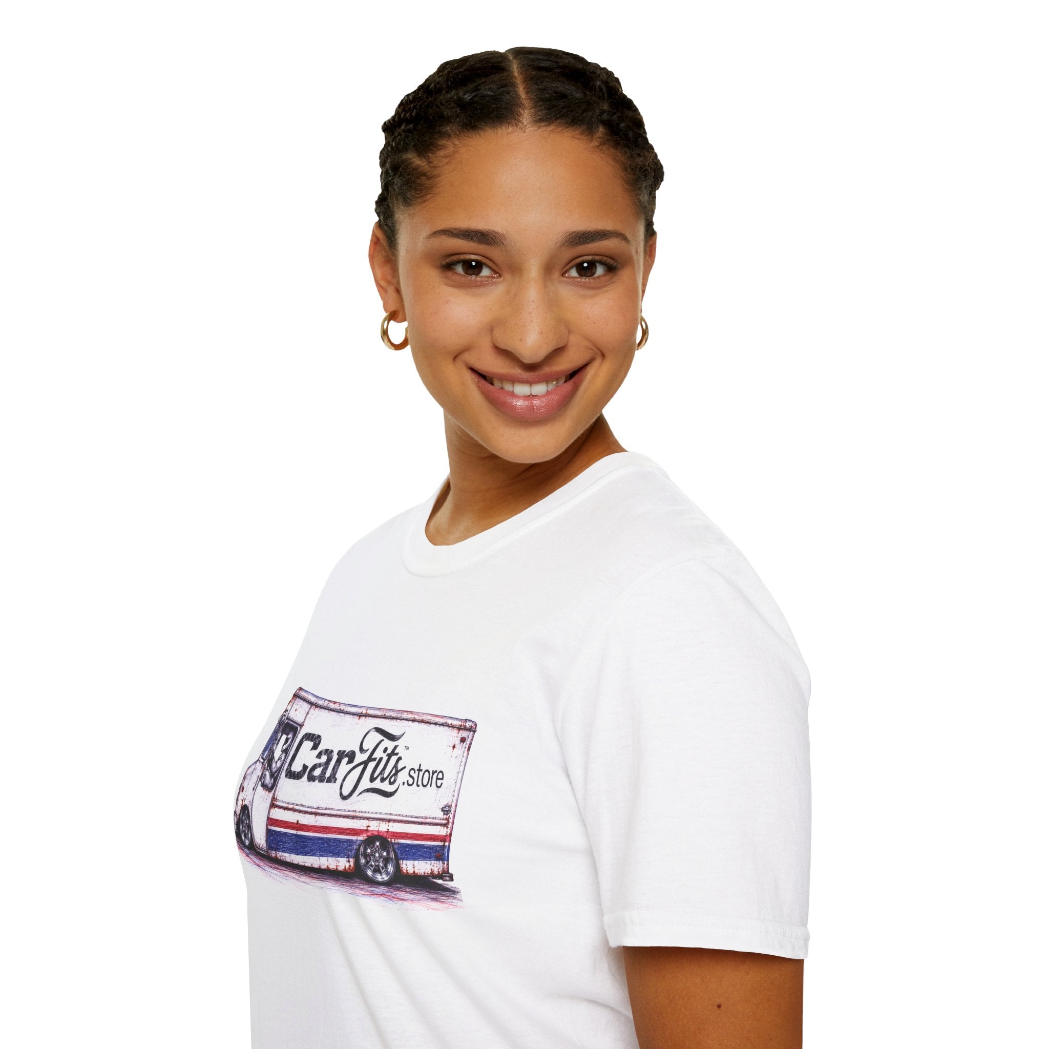 Vintage Delivery Van Tee — "CarFits.store" Retro Truck Logo T-Shirt