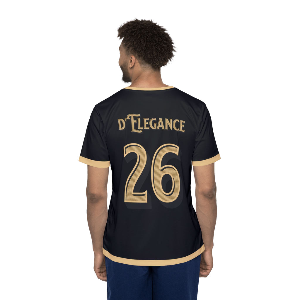Concours D'Elegance Men's Jersey — Black & Gold Racing Tee (Number 26)