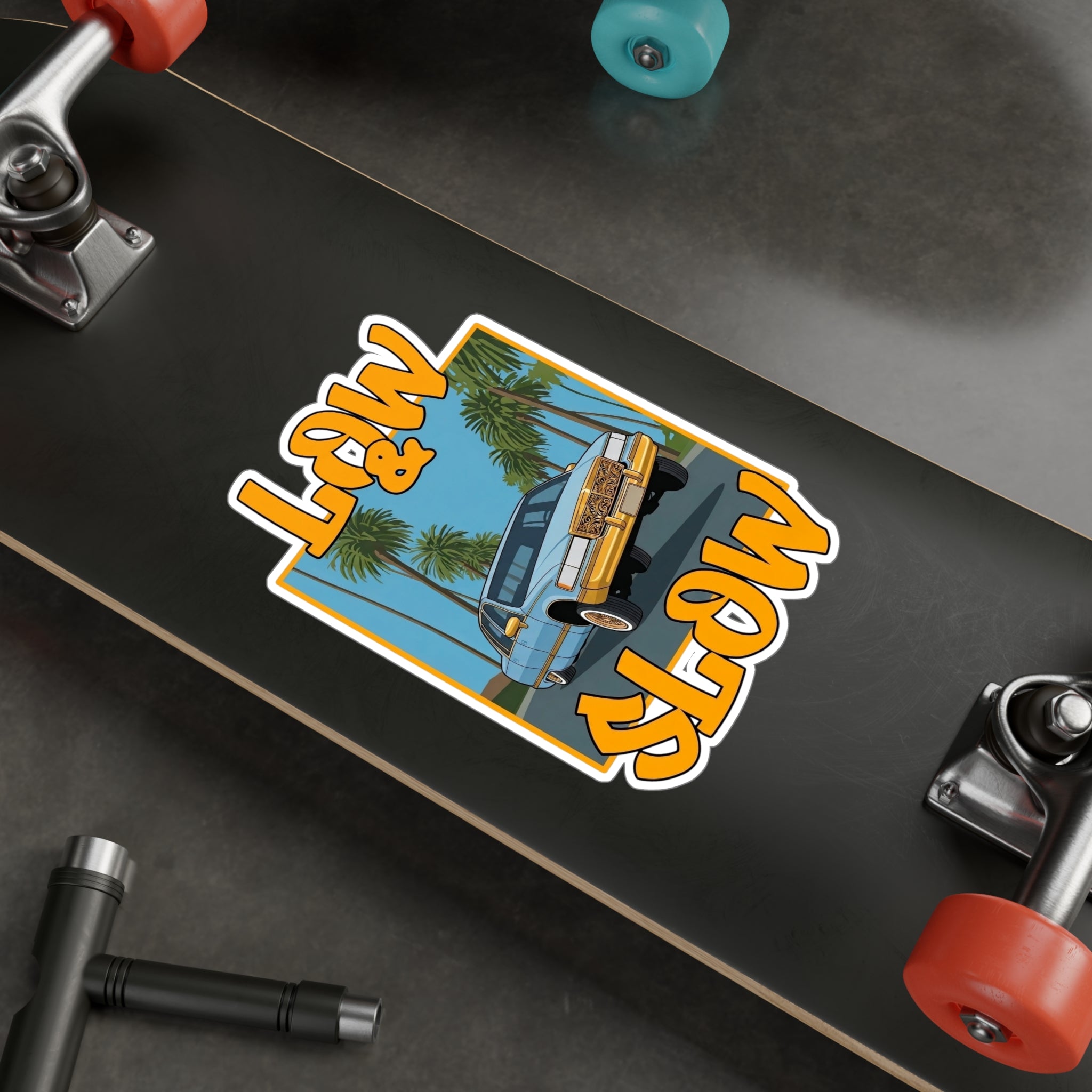 Low & Slow Car Sticker — Vintage Lowrider Kiss-Cut Vinyl Decal