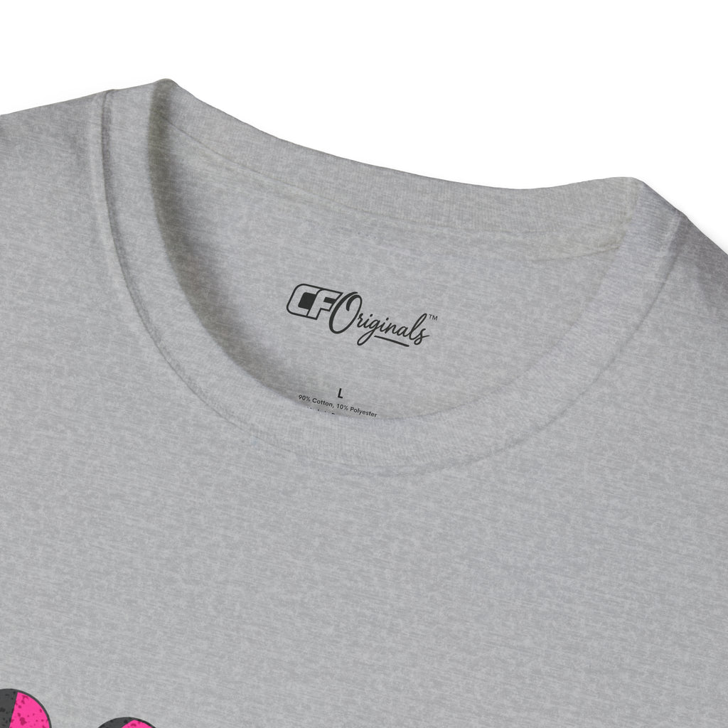 Retro Moon Phase Car T‑Shirt — Blue Classic Car with Pink Moon Phases