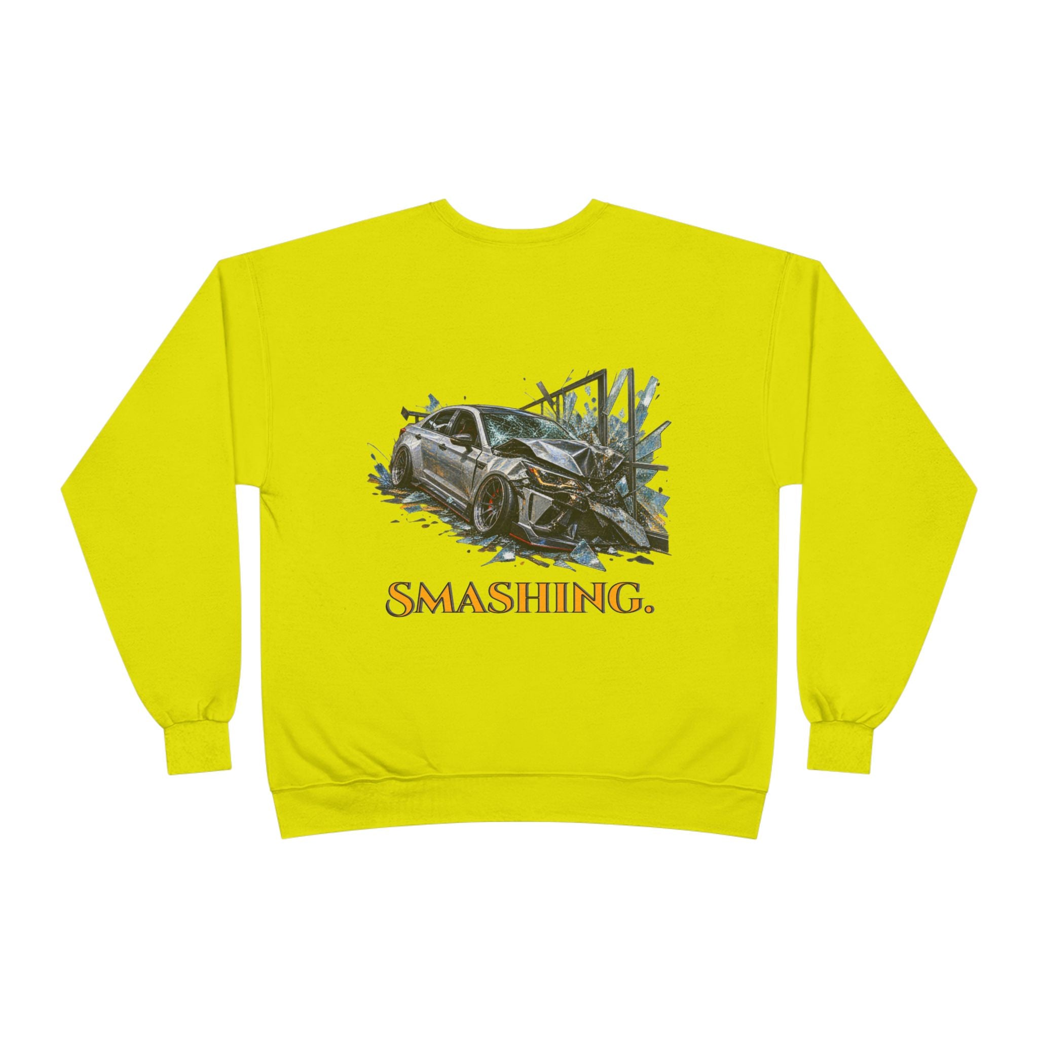 Smashing Crewneck Sweatshirt — Graphic Car Crash Design