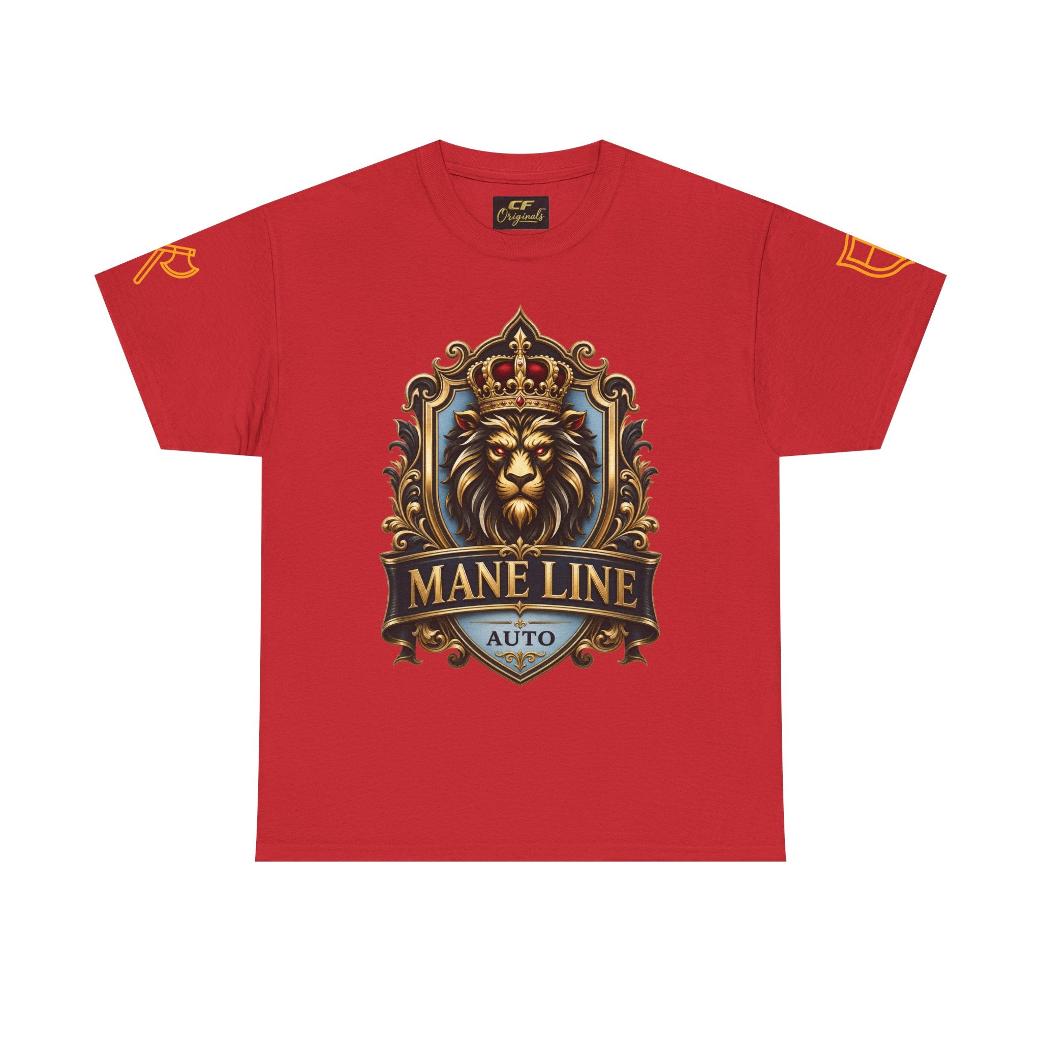 Lion Crest Tee — "Mane Line Auto" Vintage Heraldic Graphic Shirt