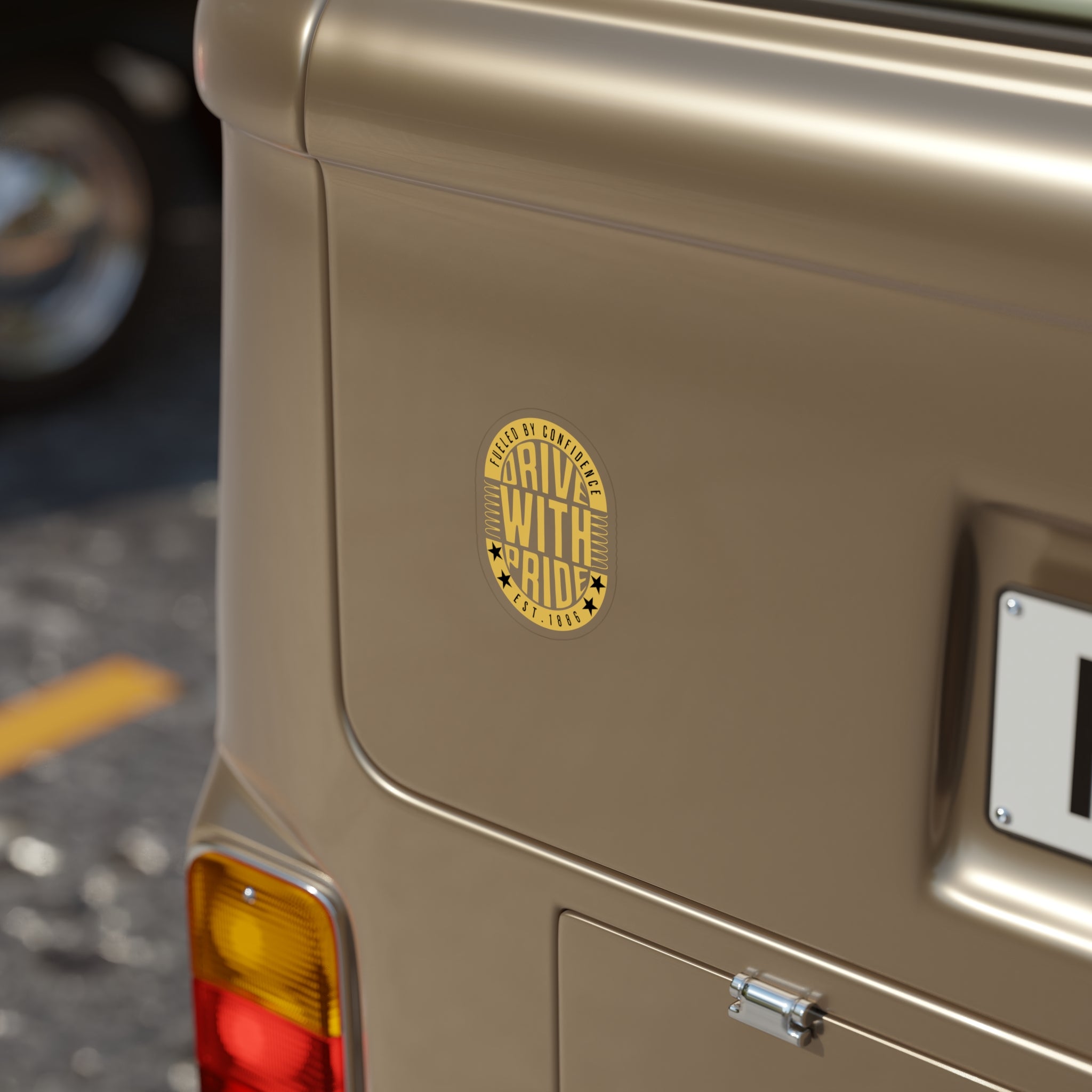 Drive With Pride Die-Cut Transparent Outdoor Sticker