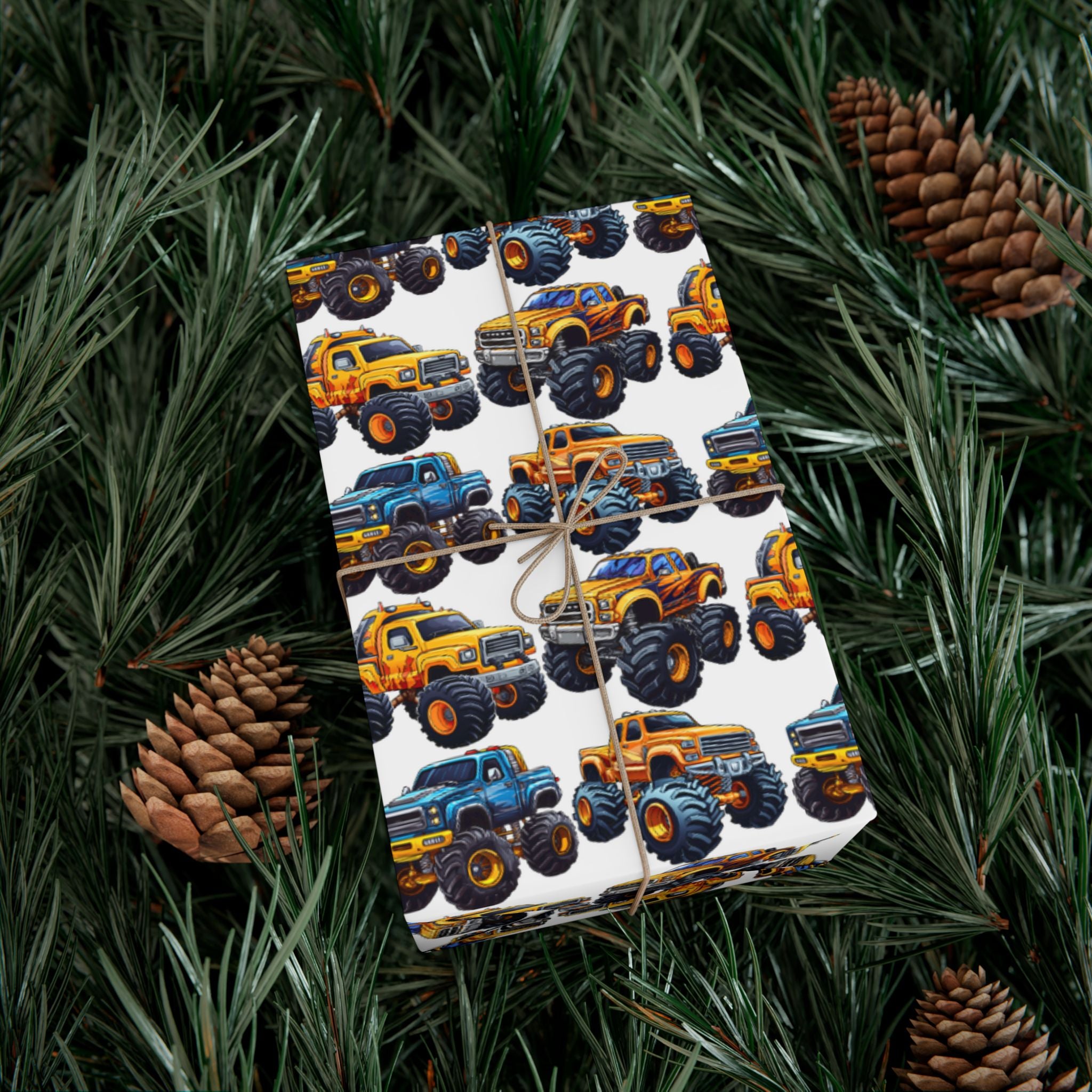 Monster Truck Gift Wrap Paper – Kids' Birthday Wrapping Sheets