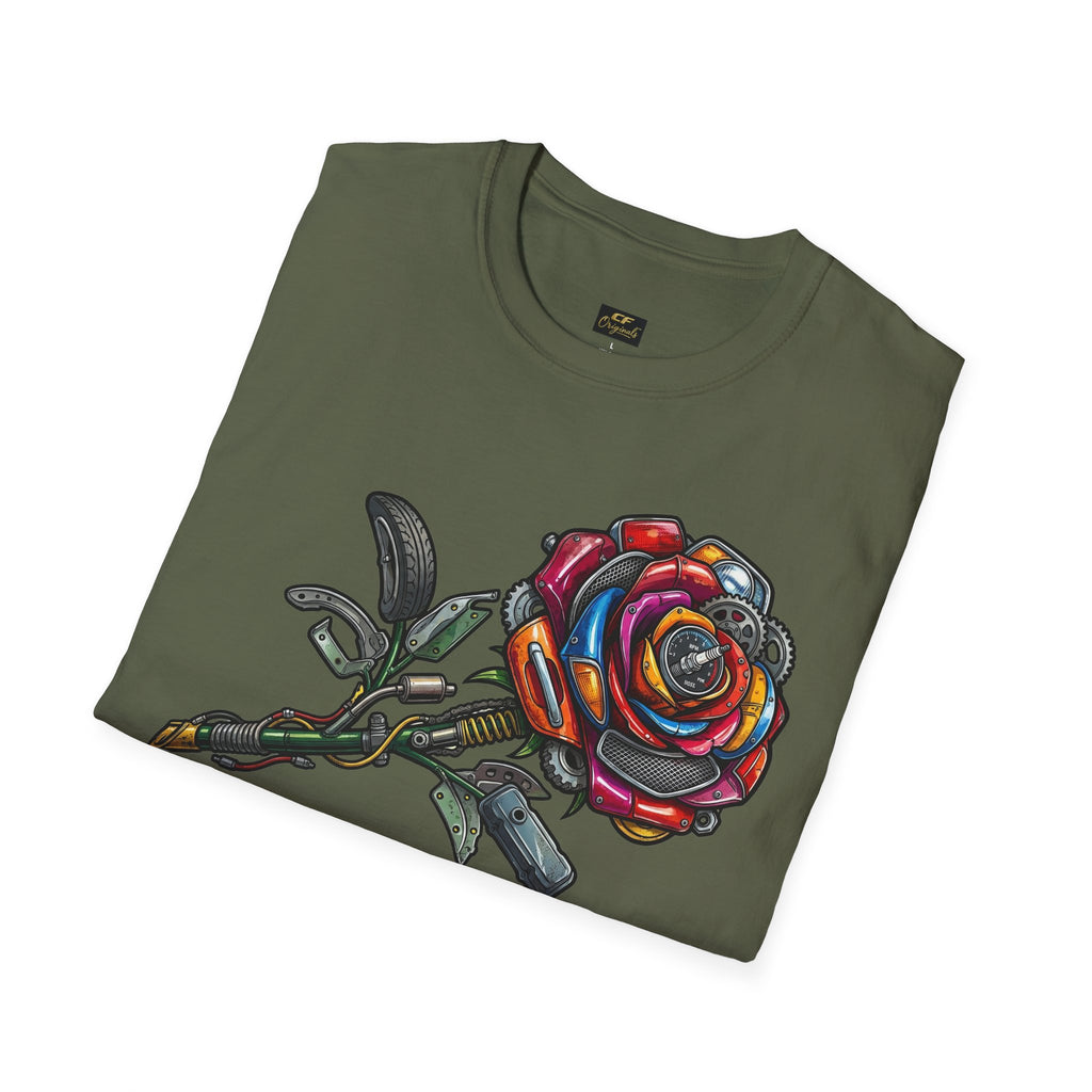 Colorful Mechanical Rose Graphic Tee