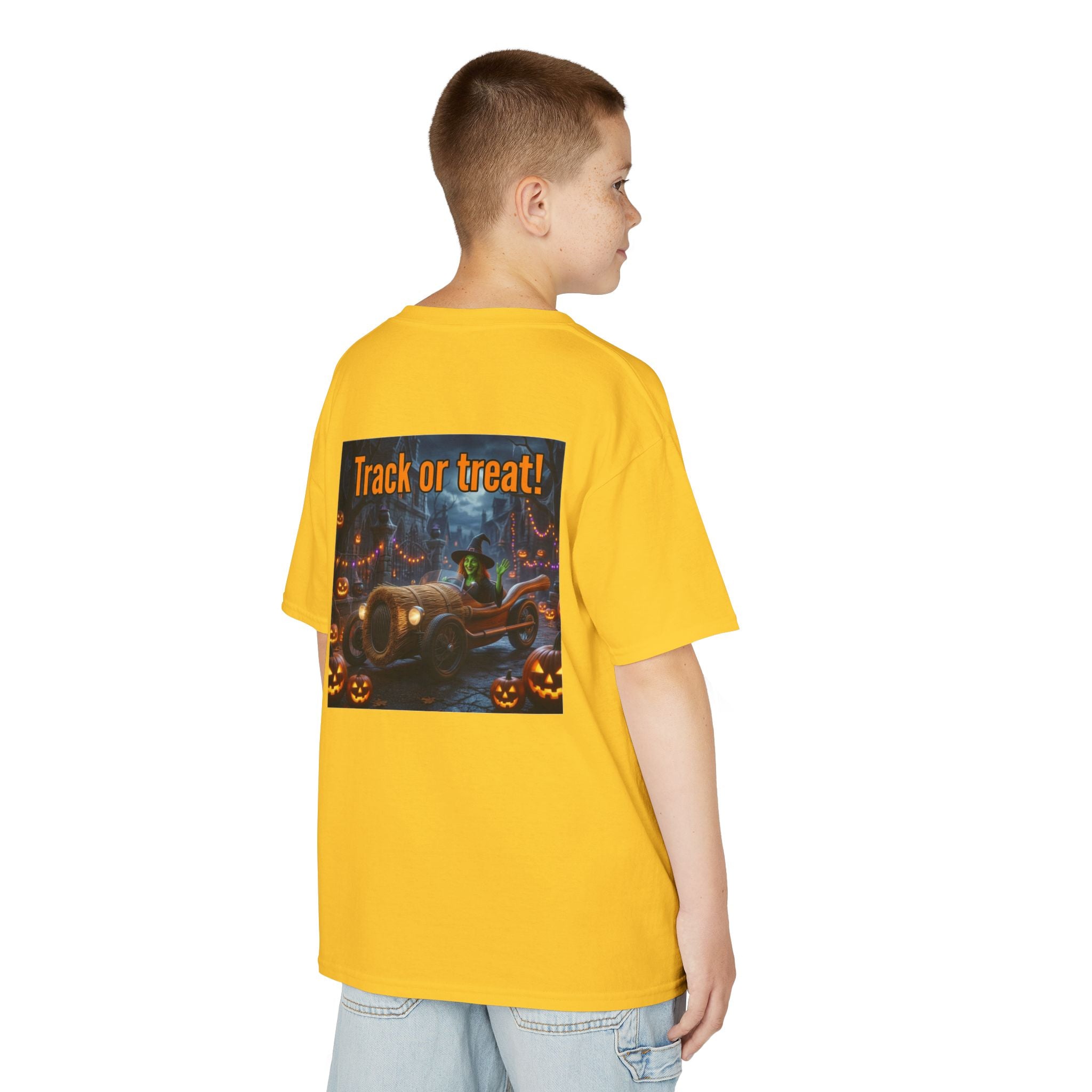 'Track or Treat!' Halloween Racing Car - Kid's Tee Shirt