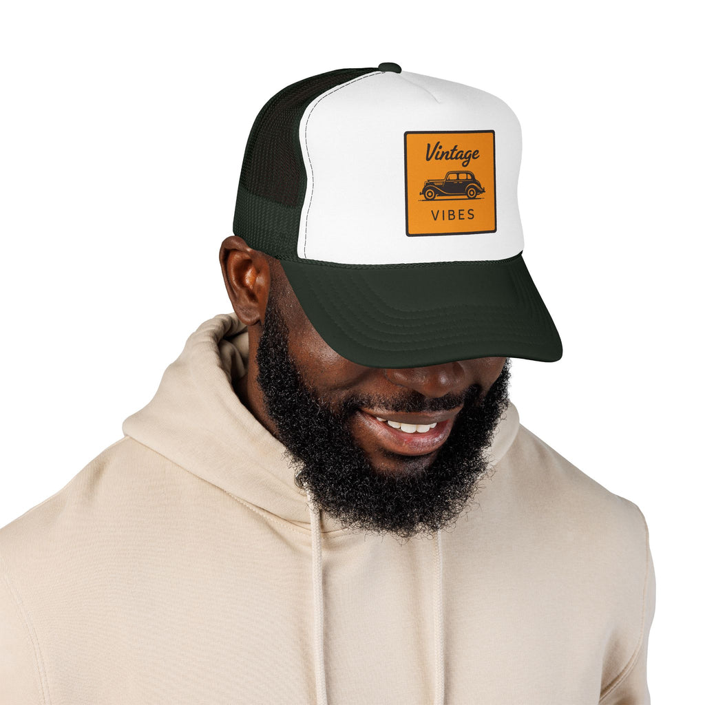 Vintage Vibes Trucker Hat — Retro Car Foam Cap