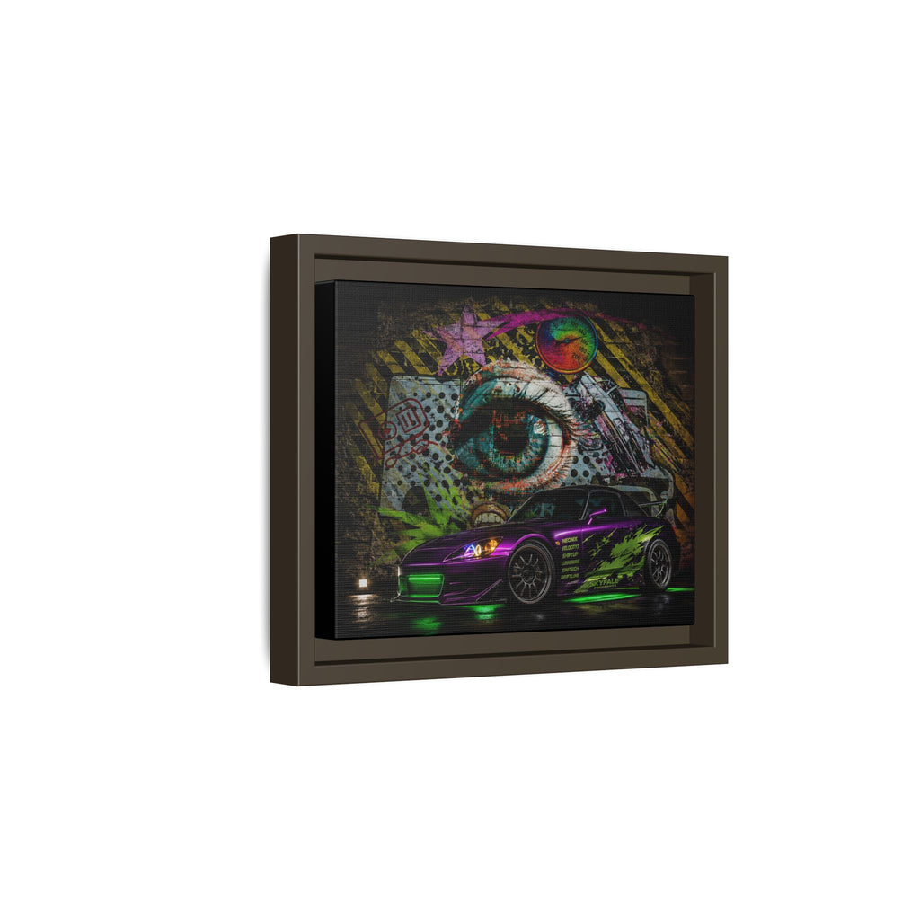 Graffiti Sports Car Matte Canvas - Framed Wall Art