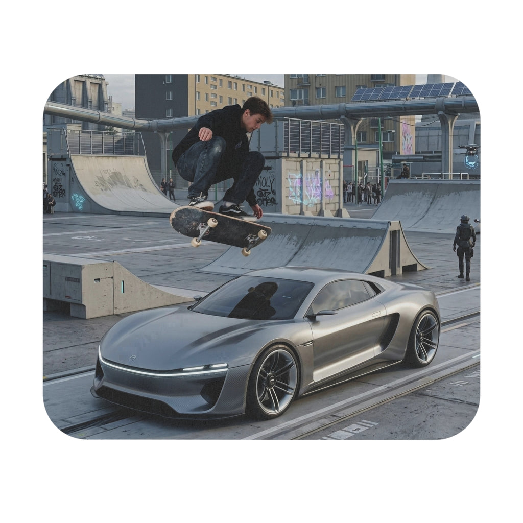 Skate Park & Supercar Mouse Pad — Urban Sports Desk Mat