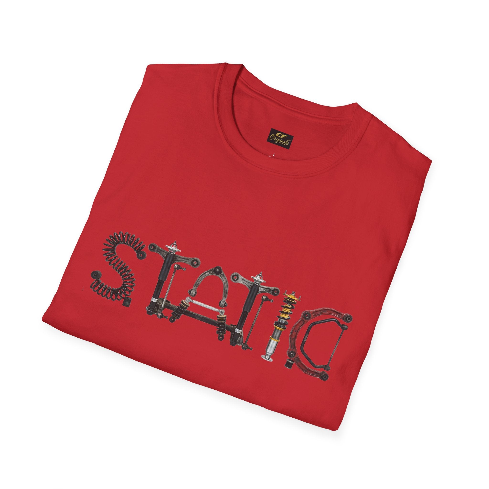 Static Graphic T-Shirt — Industrial Parts Lettering Tee