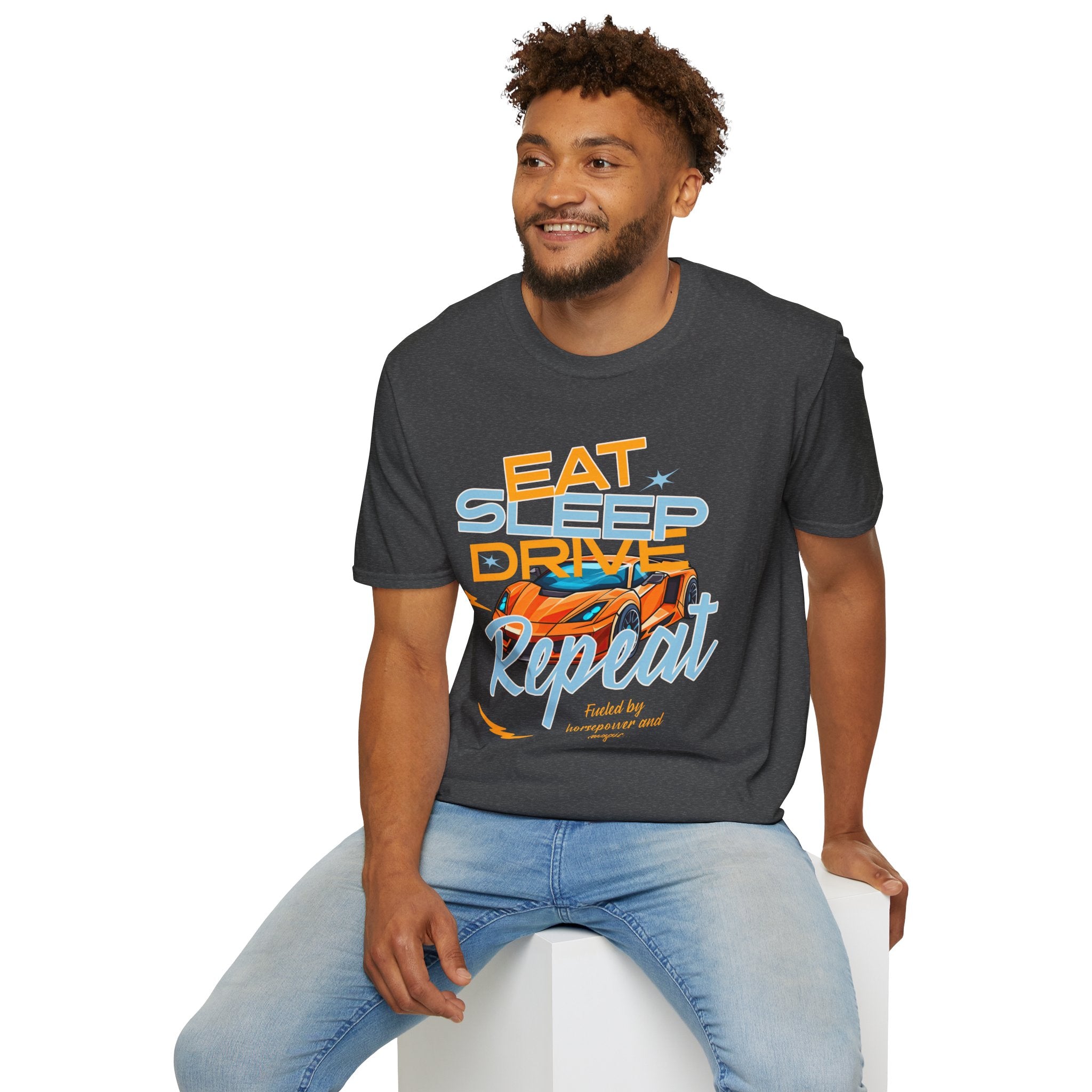 Eat Sleep Drive Repeat T-Shirt — Racing Car Graphic Tee for Motorsport Fans