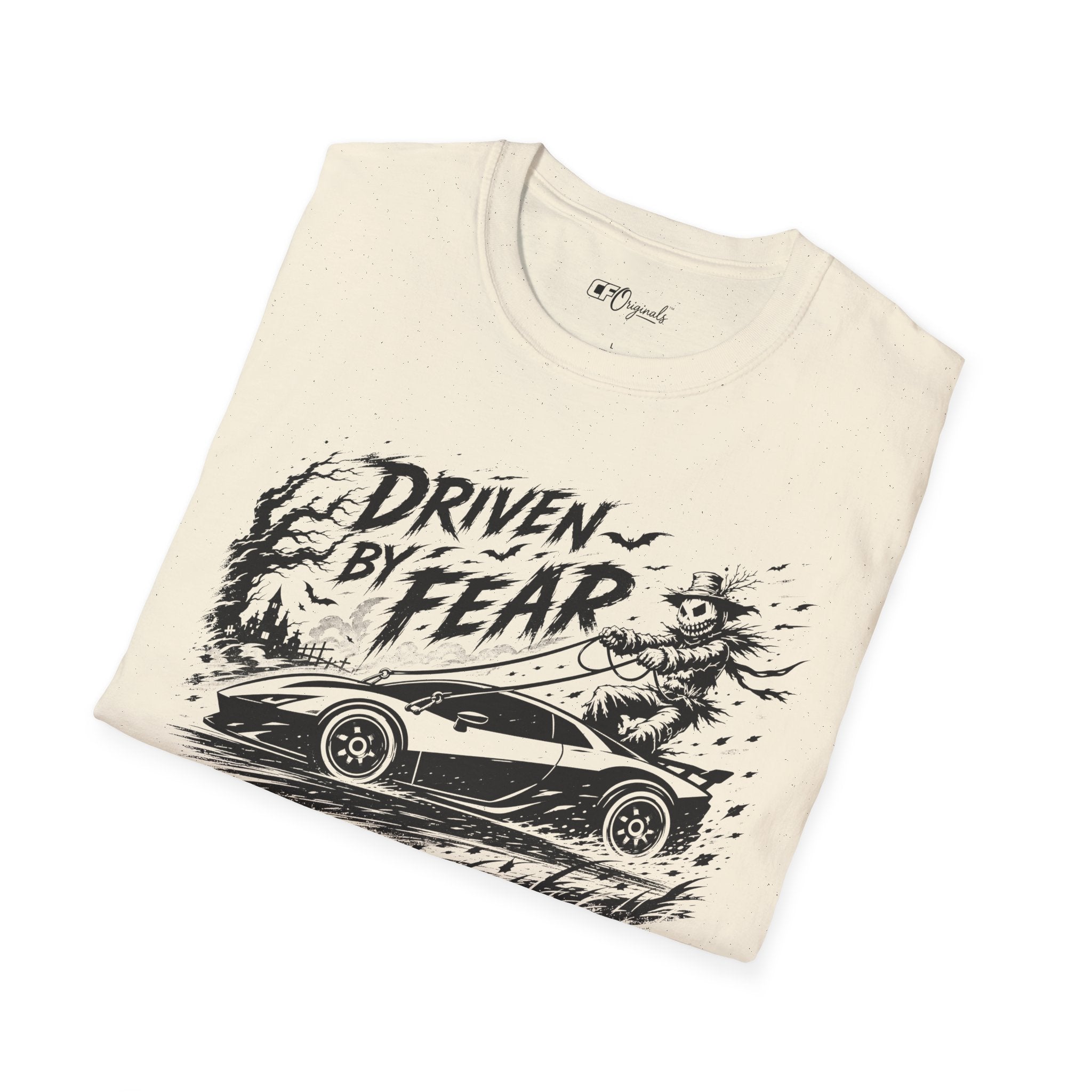 Driven By Fear T‑Shirt — Horror Sports Car Graphic Tee