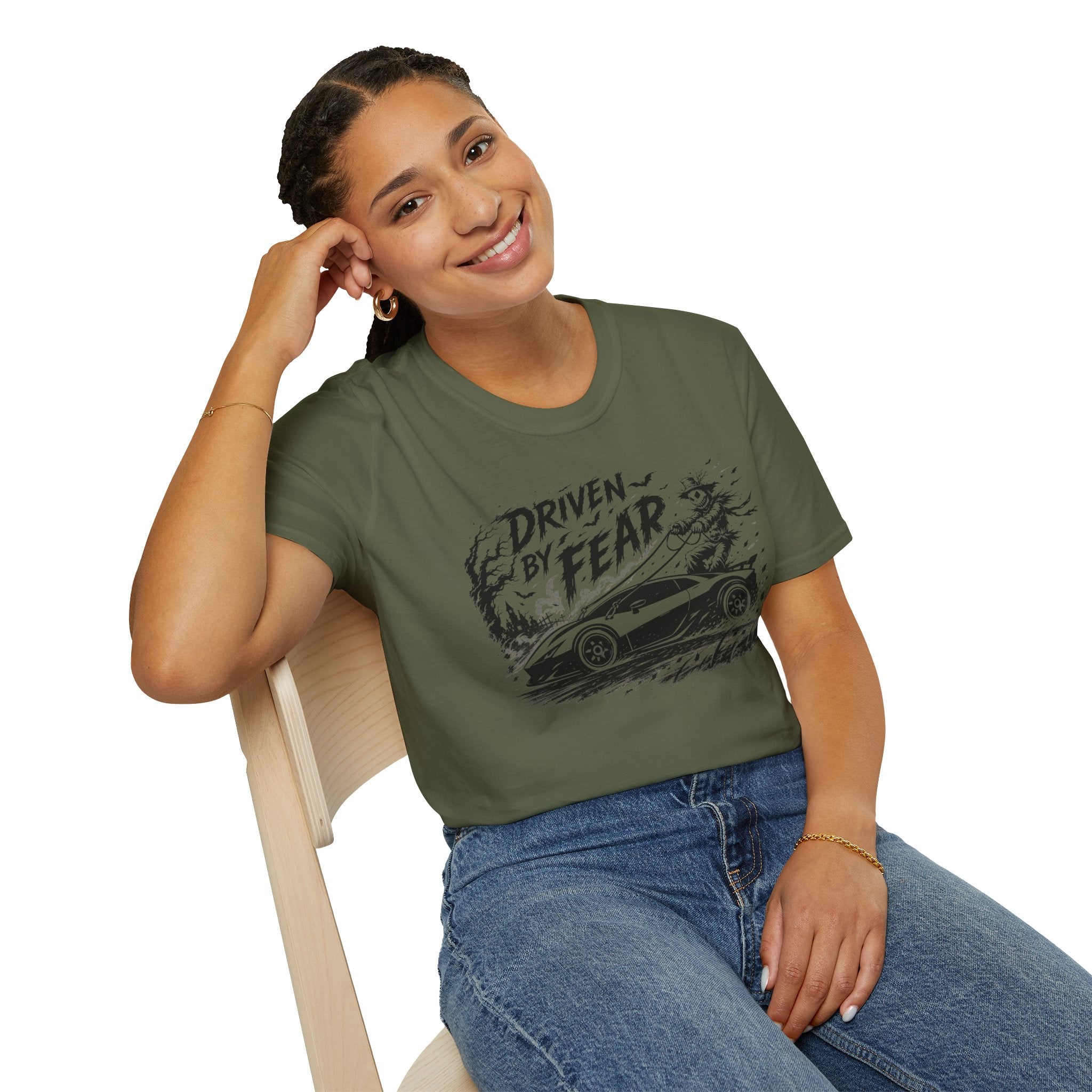 Driven By Fear T‑Shirt — Horror Sports Car Graphic Tee