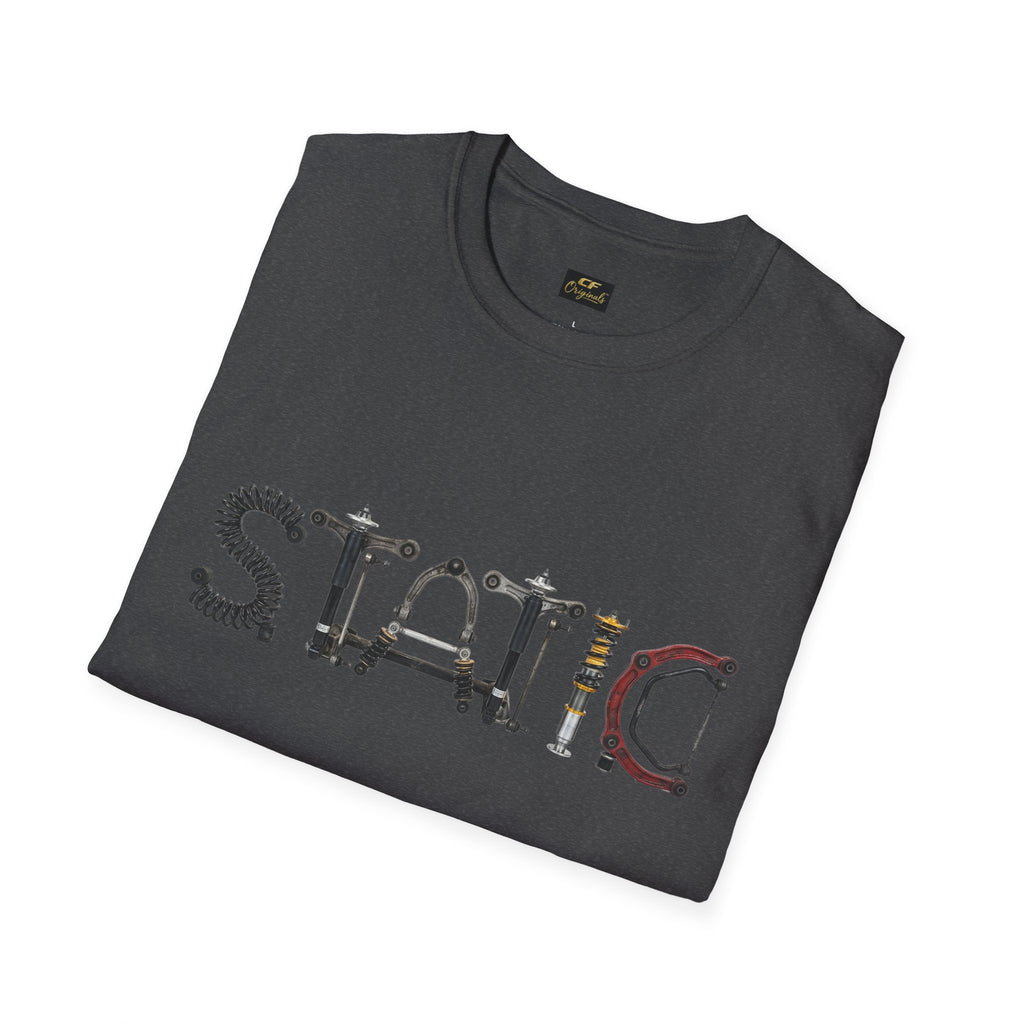 Static Graphic T-Shirt — Industrial Parts Lettering Tee