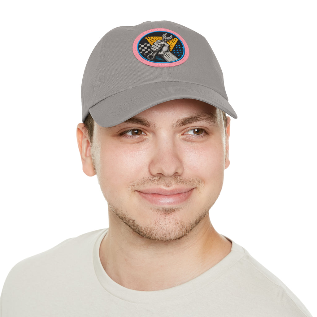 Mechanic Wrench Patch Dad Hat — Vintage Toolworker Baseball Cap