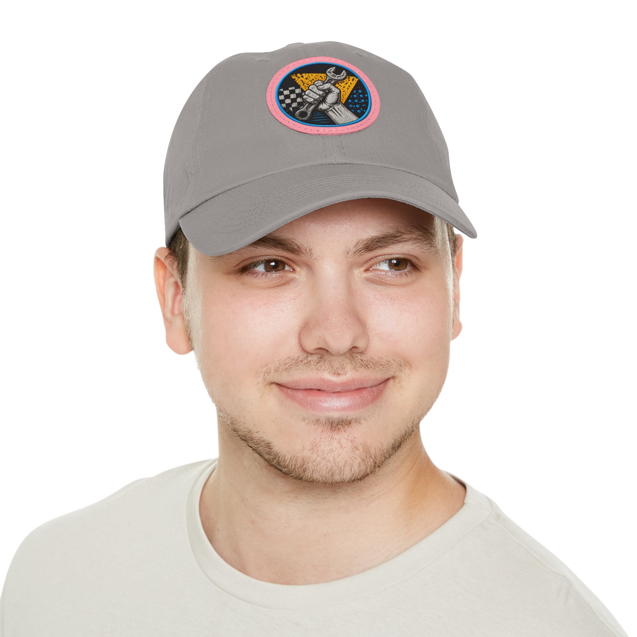 Mechanic Wrench Patch Dad Hat — Vintage Toolworker Baseball Cap