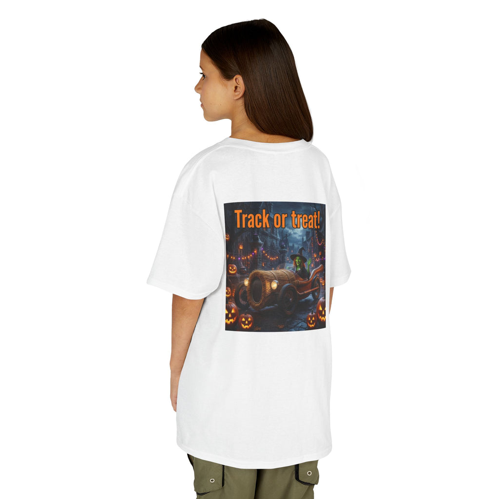 'Track or Treat!' Halloween Racing Car - Kid's Tee Shirt
