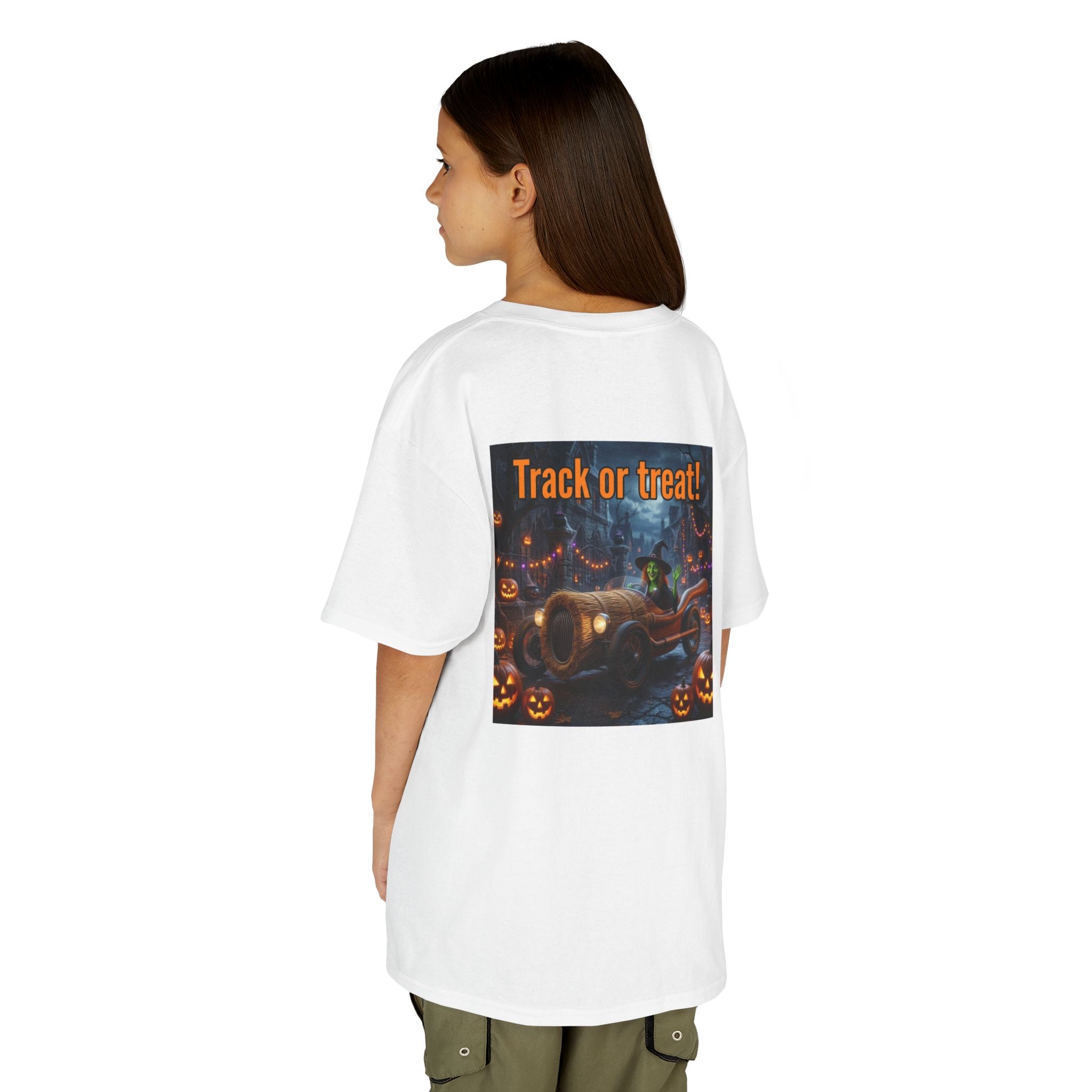 'Track or Treat!' Halloween Racing Car - Kid's Tee Shirt