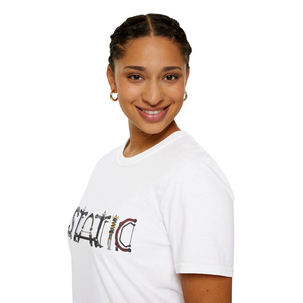 Static Graphic T-Shirt — Industrial Parts Lettering Tee