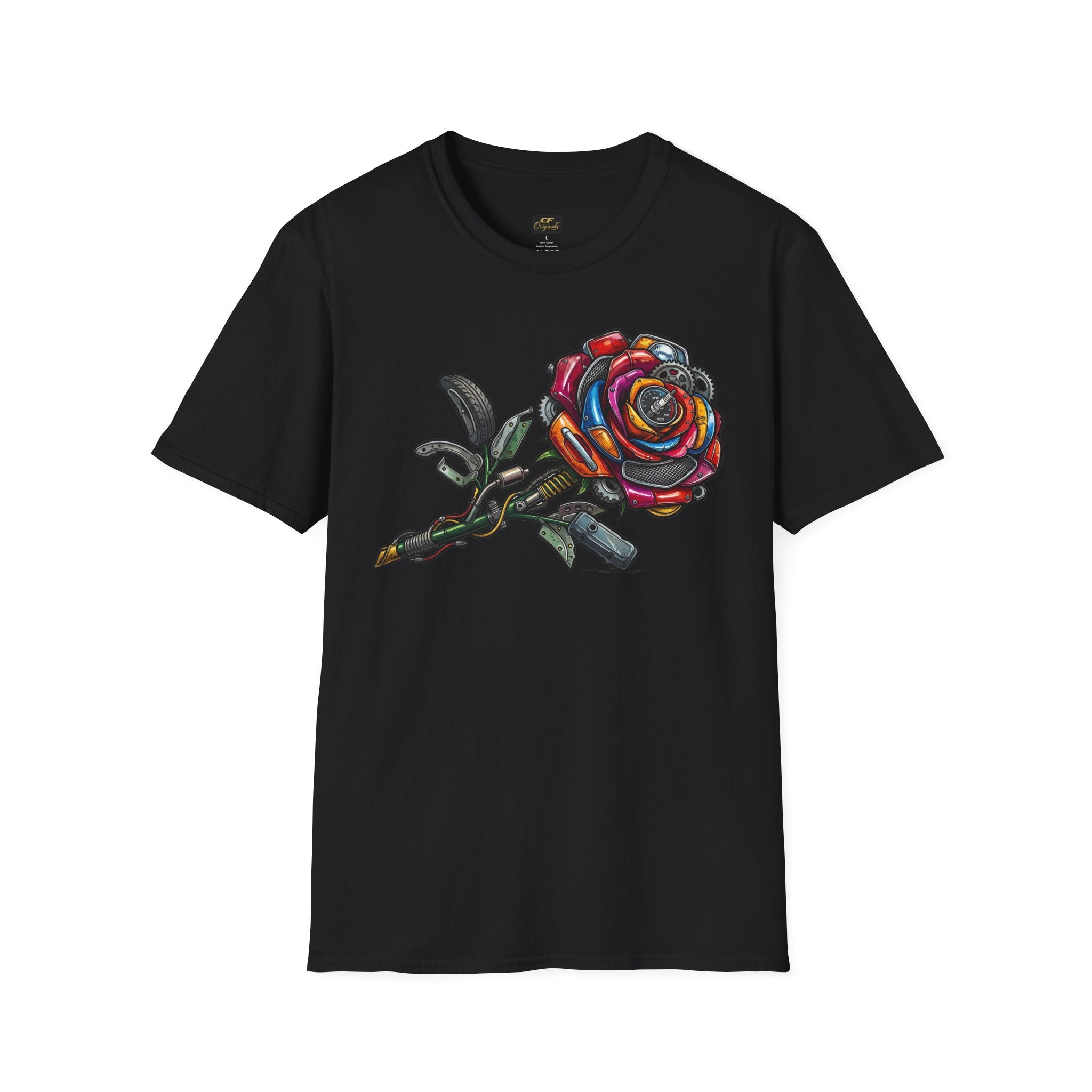 Colorful Mechanical Rose Graphic Tee
