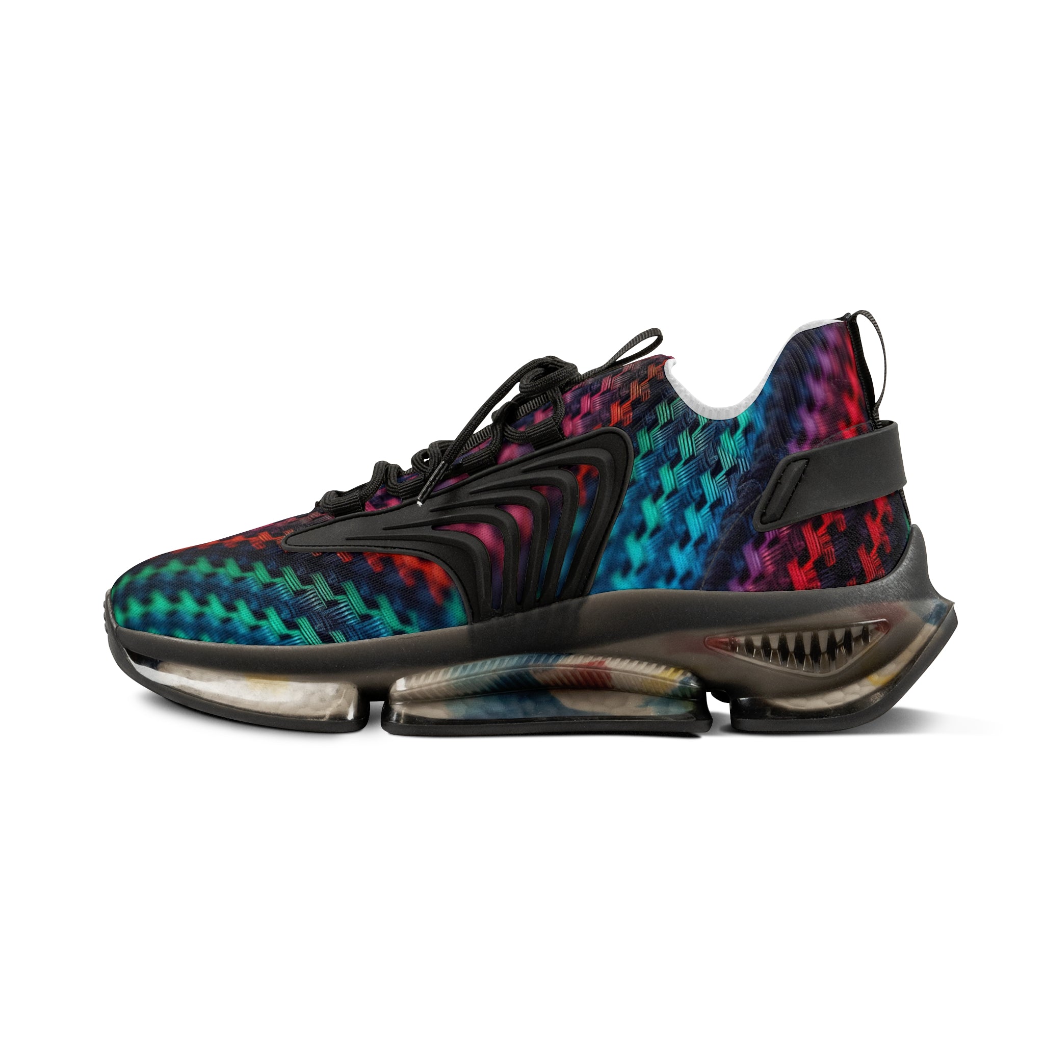 Men's Mesh Sneakers — Carbon Fiber Print Athletic Running Shoes