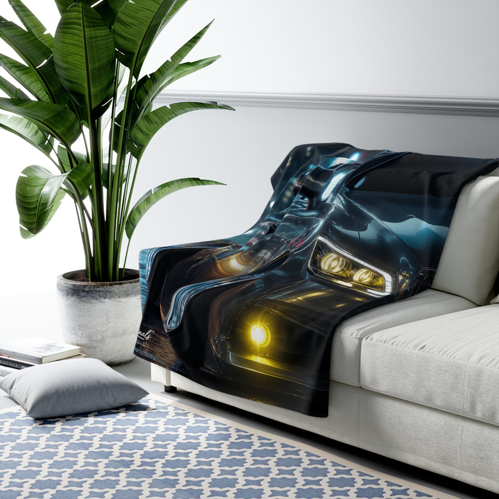 Slammed Sedan Sherpa Blanket — Night City Design