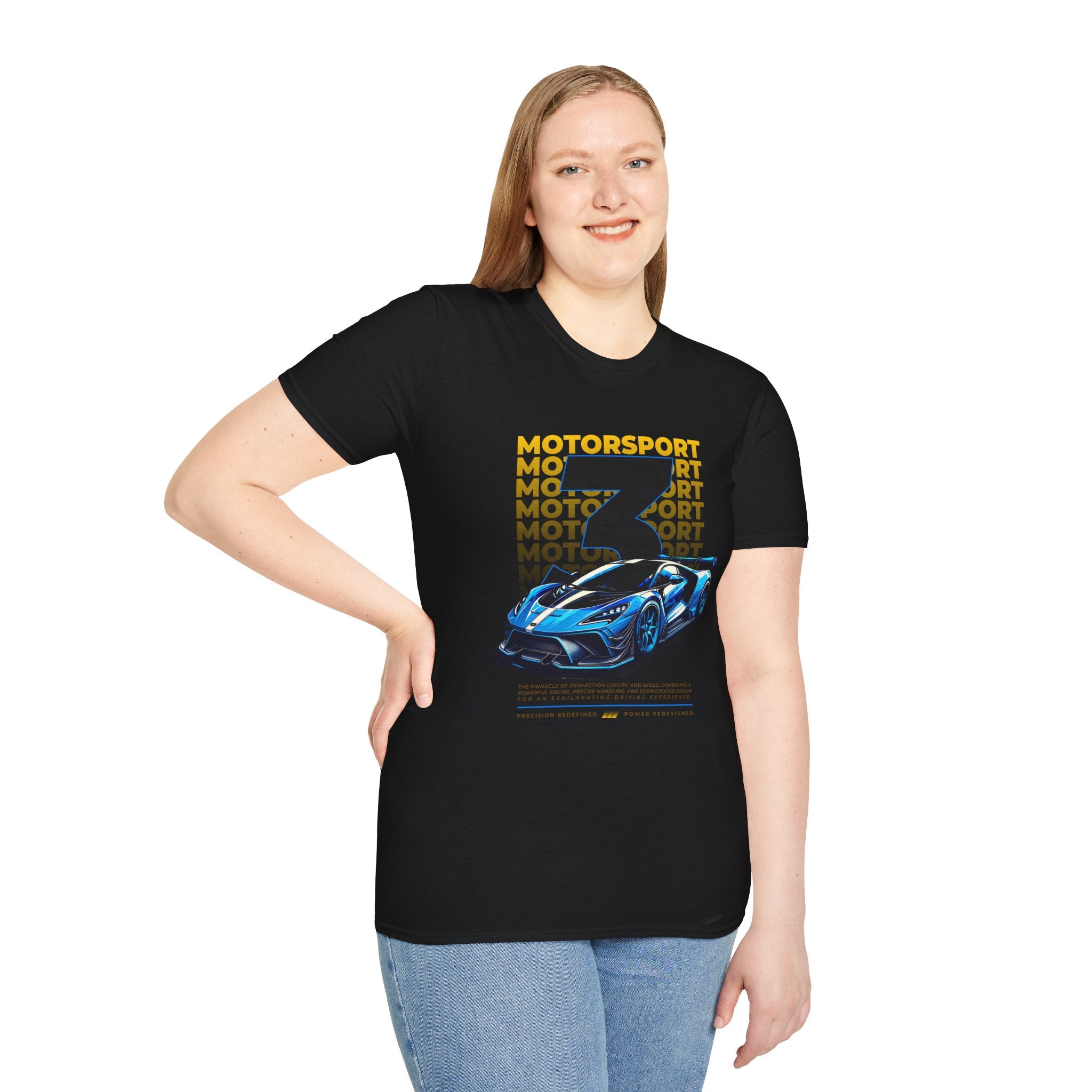 Motorsport No.3 Racing T‑Shirt — Blue Supercar Graphic Tee