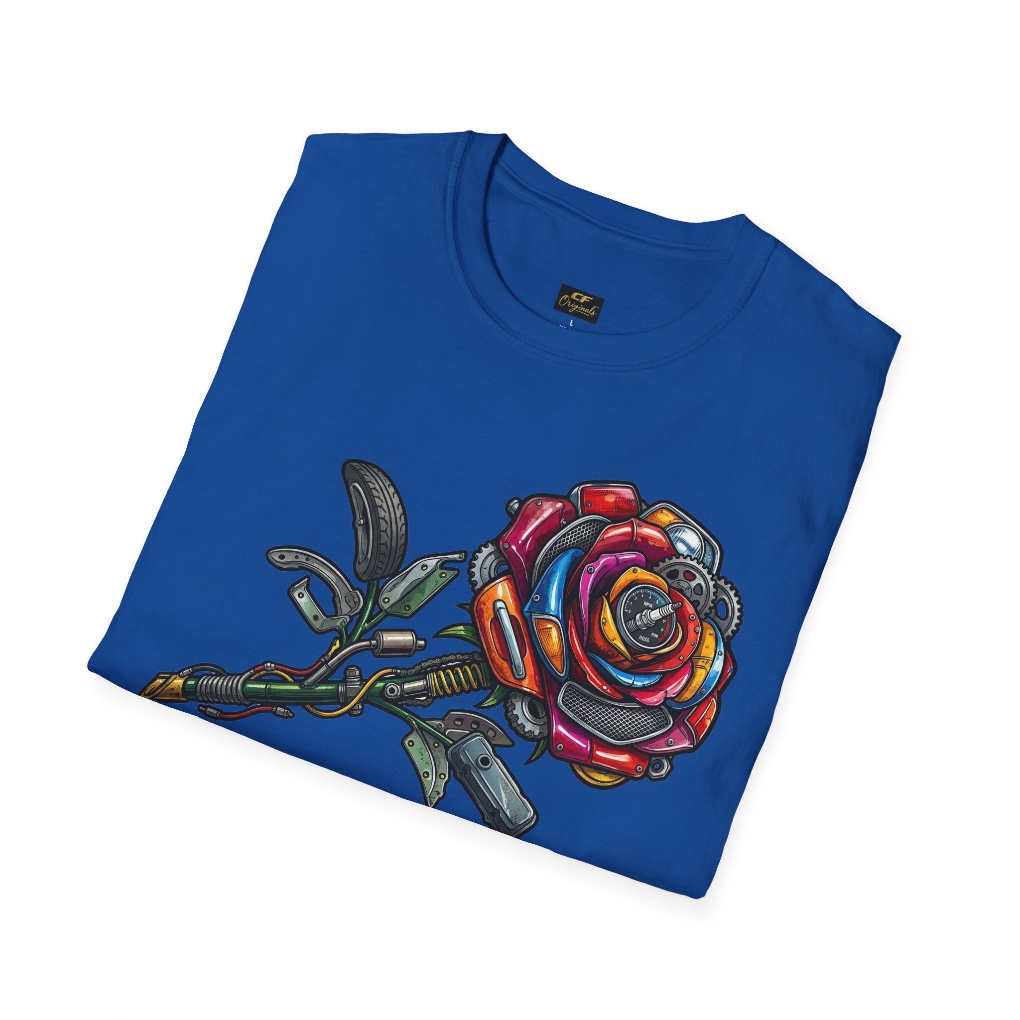 Colorful Mechanical Rose Graphic Tee