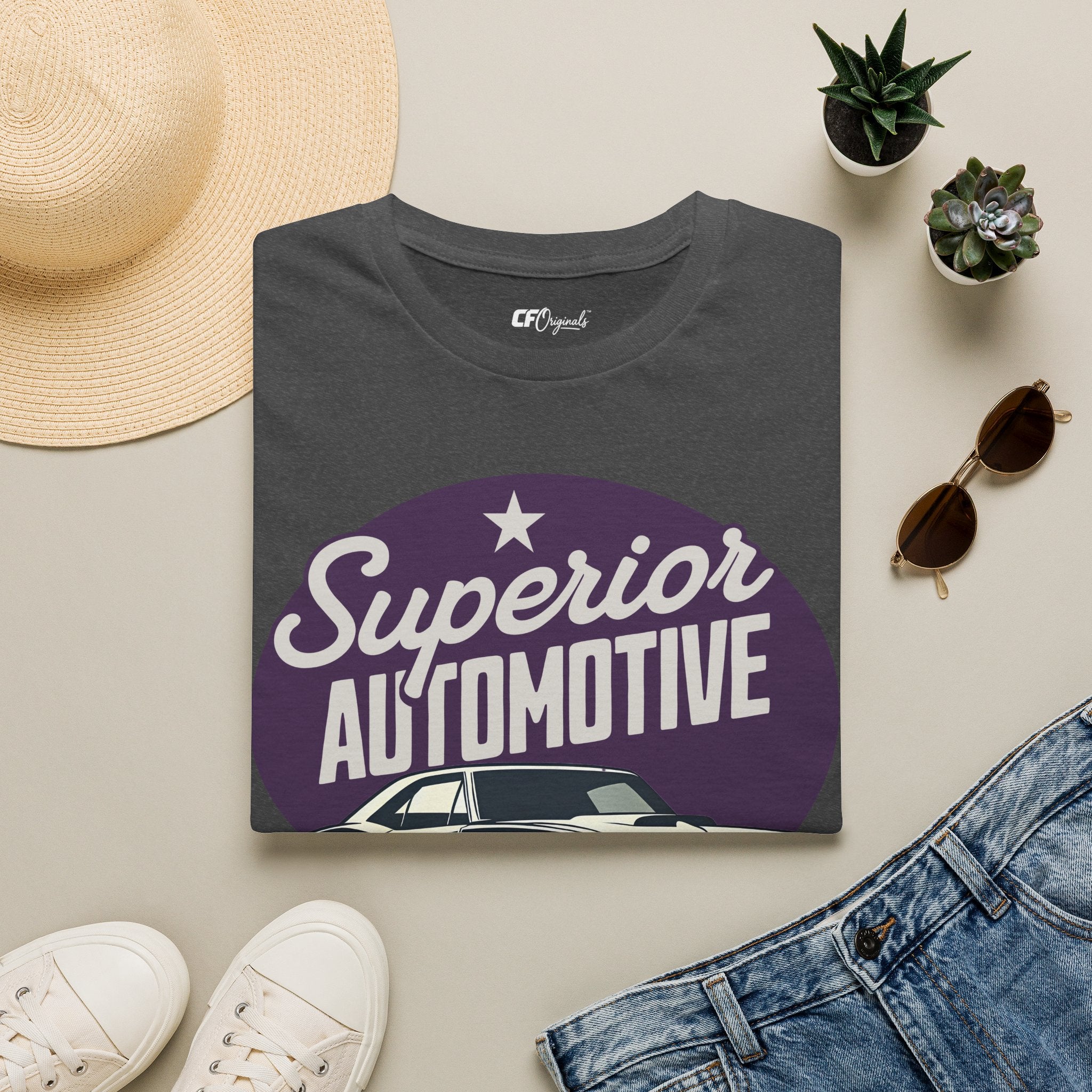 Superior Automotive T-Shirt — Vintage Car Logo Tee ("Built to Last")