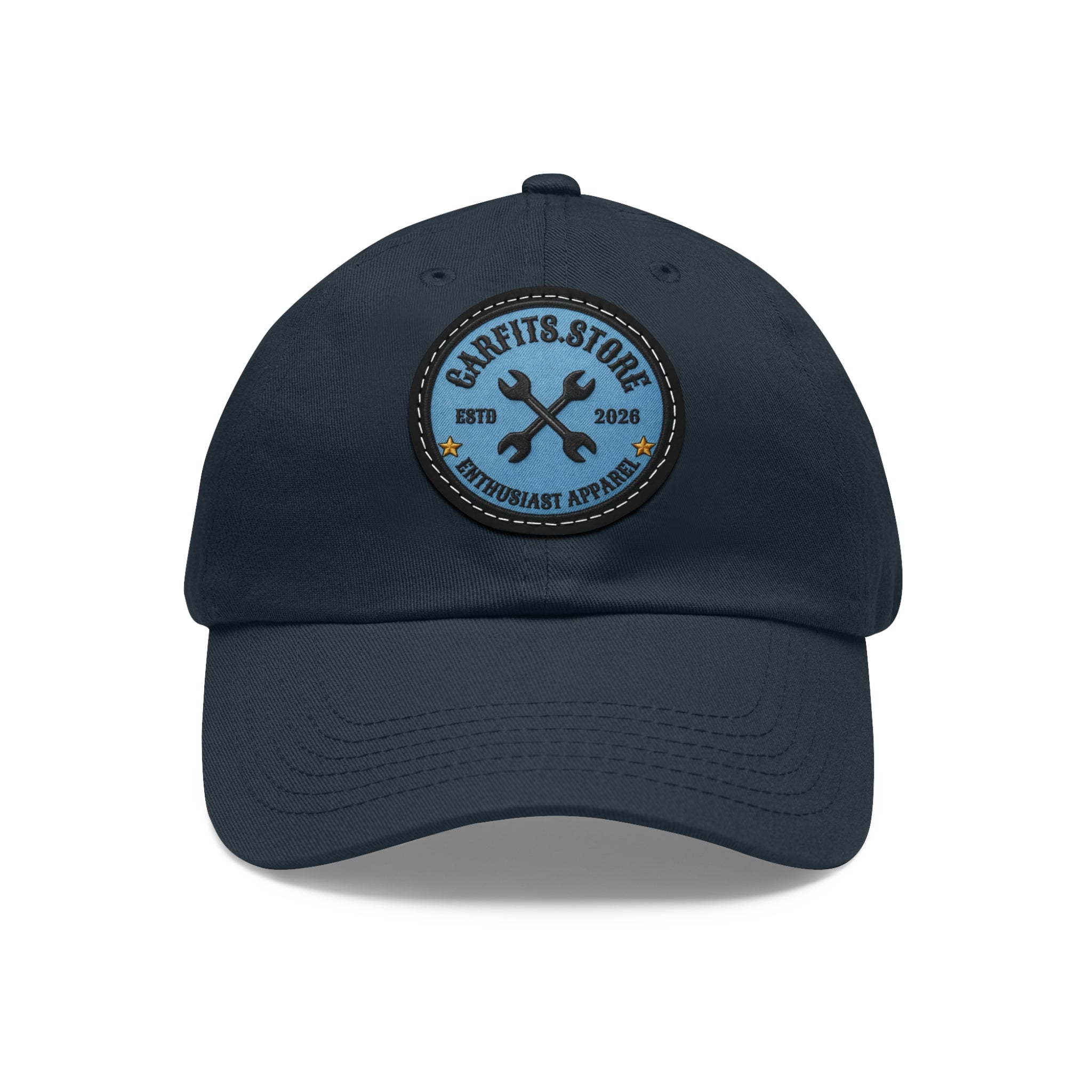 Mechanic Logo Dad Hat — Leather Patch Cap