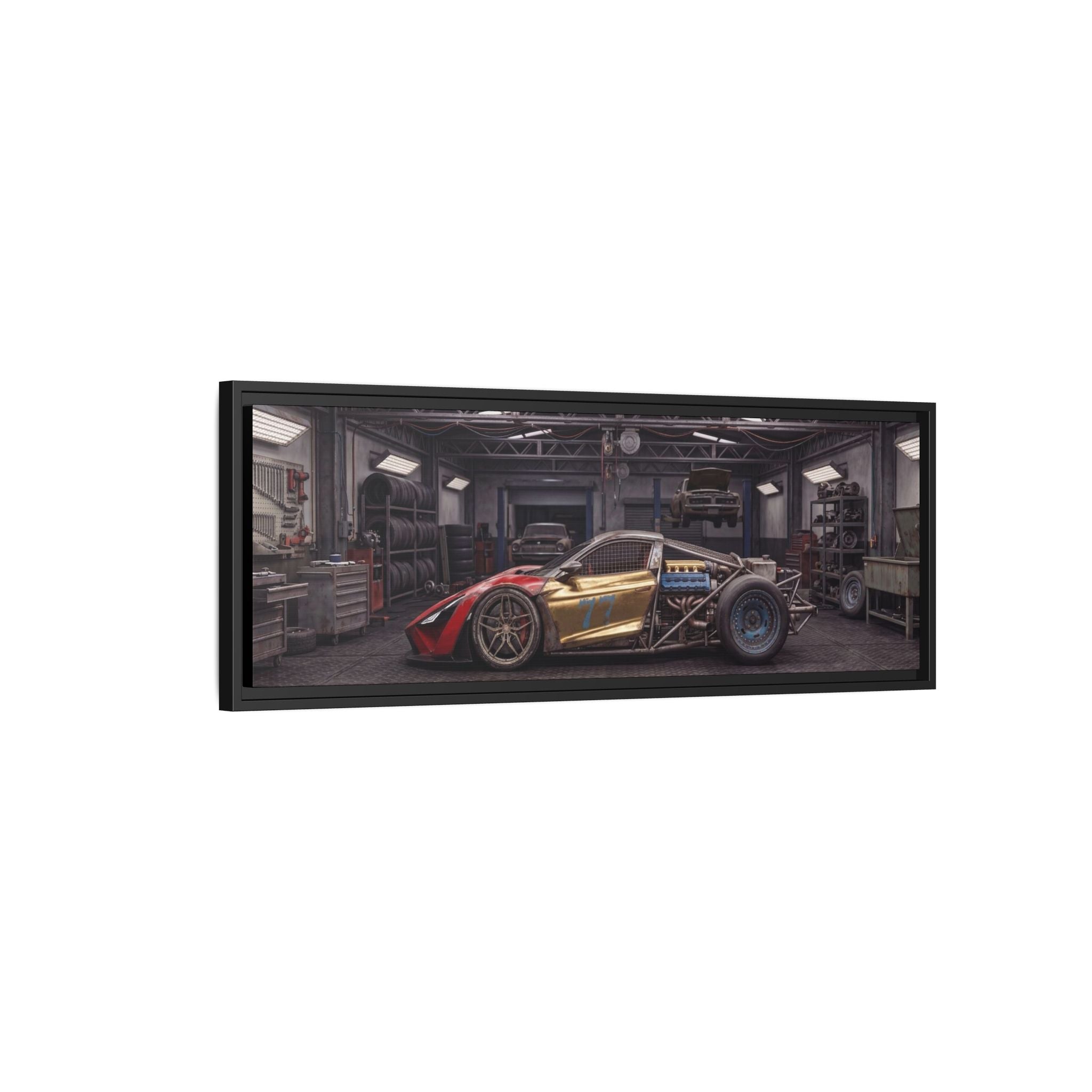 Framed Matte Canvas Supercar Rat Rod - Car Garage Wall Art