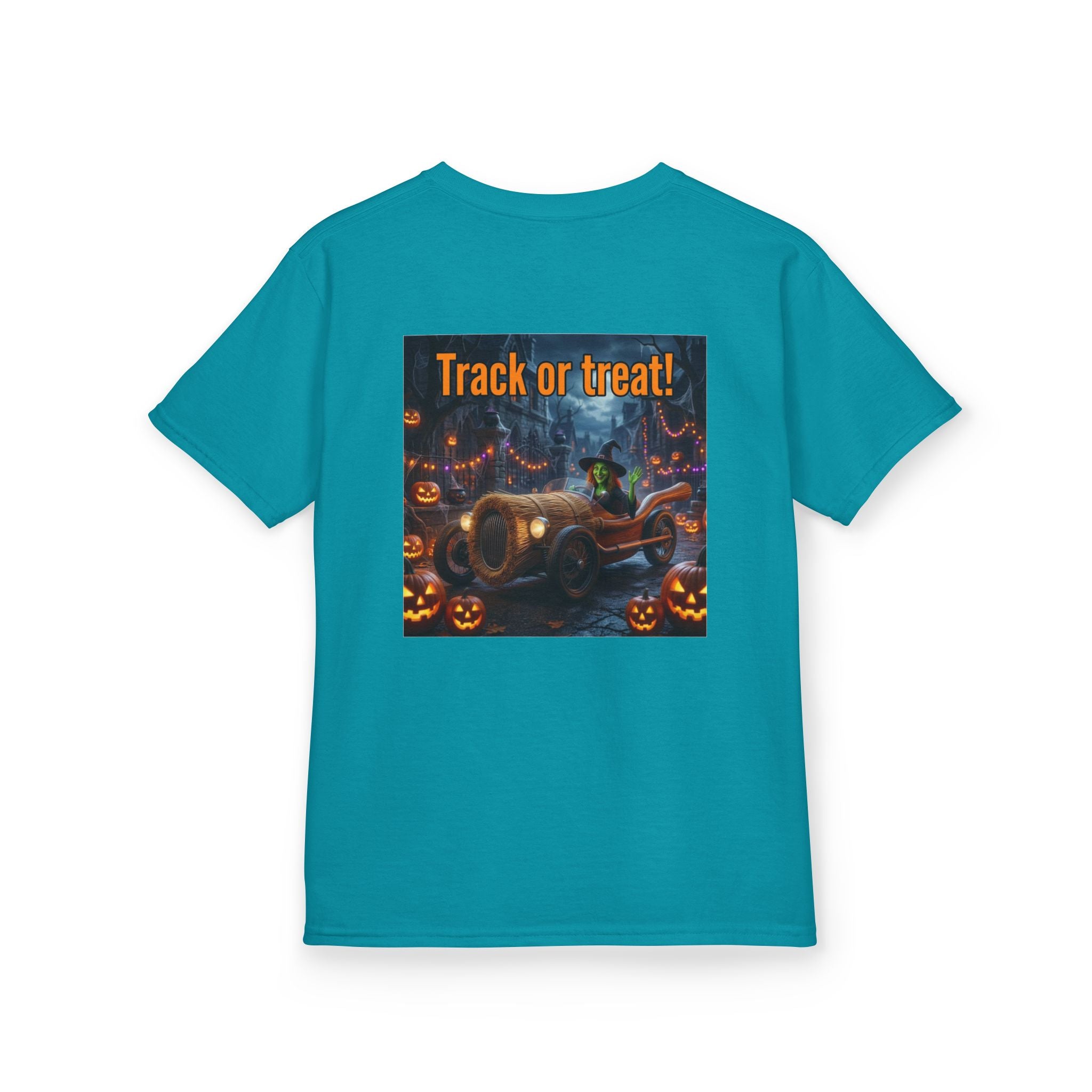 'Track or Treat!' Halloween Racing Car - Kid's Tee Shirt