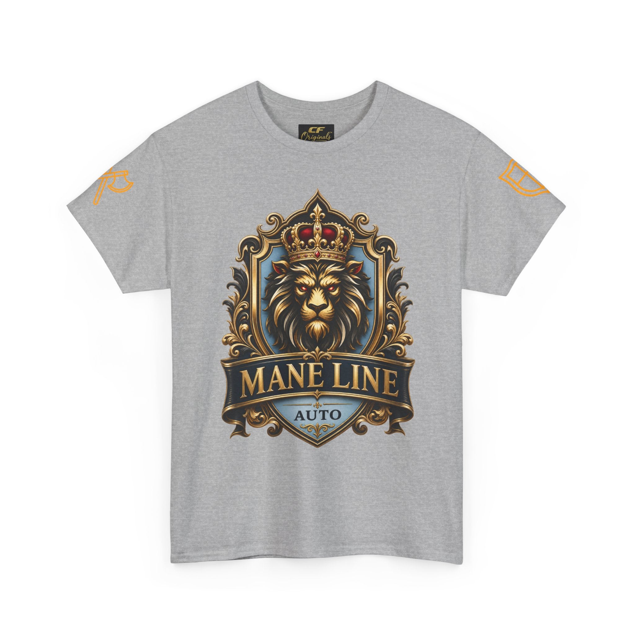 Lion Crest Tee — "Mane Line Auto" Vintage Heraldic Graphic Shirt